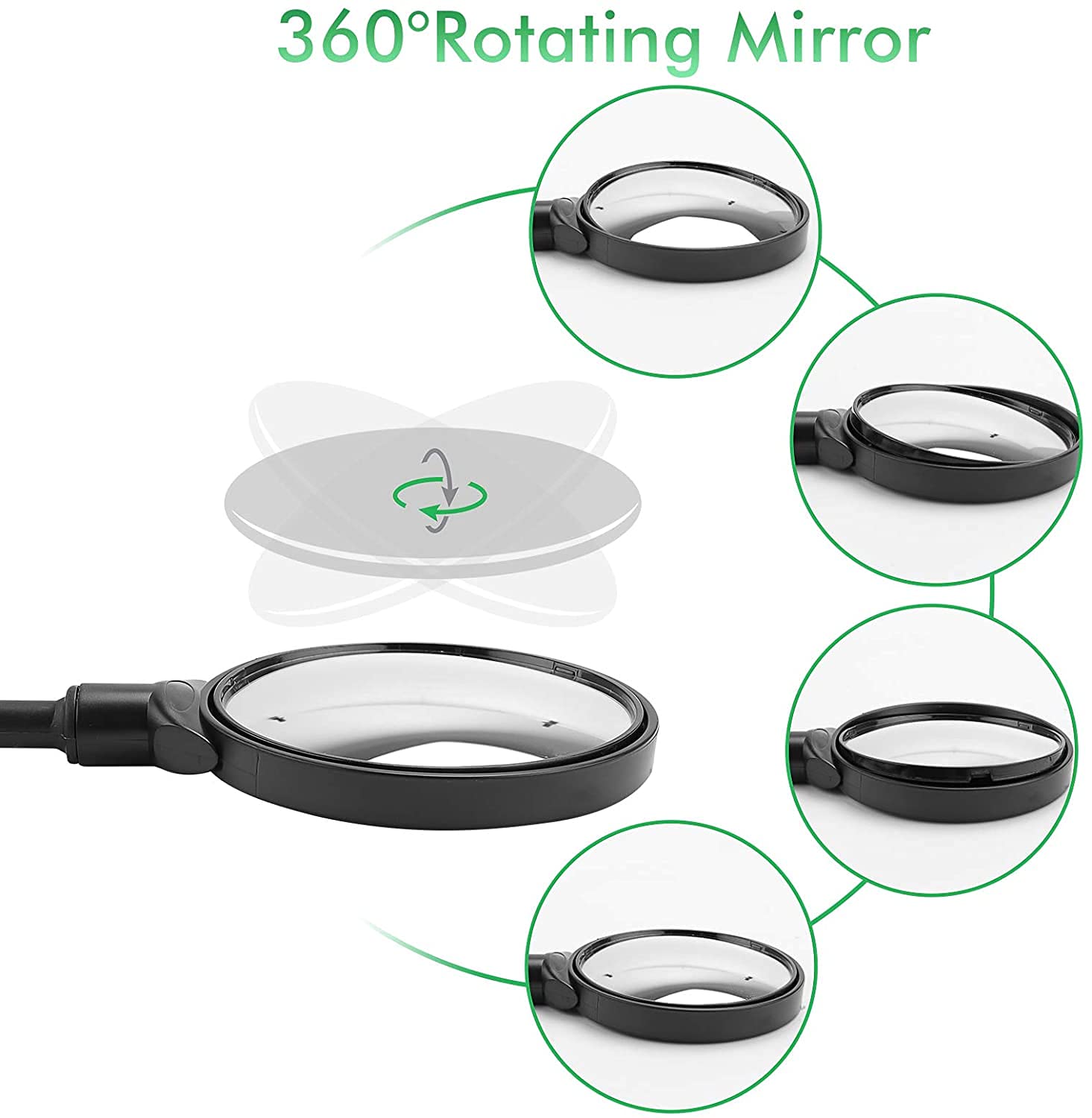 easyBee 2 x lusterko wsteczne do roweru 21 – 33 mm, szerokokątne, bezpieczne lusterko wsteczne 3D, regulowane o 360° i obrotowe, rower szosowy, motorower