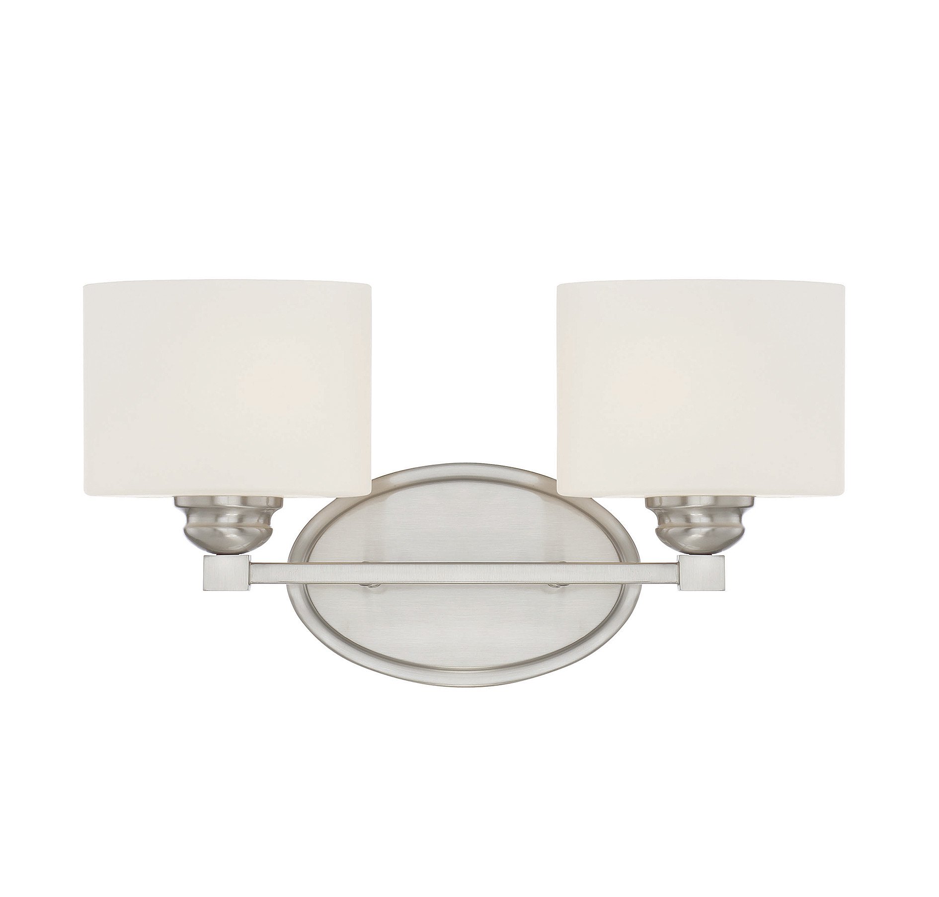 Savoy House 8-890-2-SN Kane 2-Light Bathroom Vanity Light in a Satin Nickel Finish with White Etched