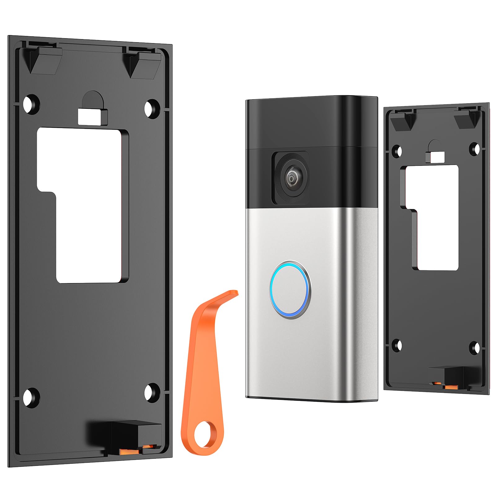 TECKNET Ring Doorbell Mount for Ring Battery Video Doorbell (2024 Relaese), 2-in-1 Doorbell Bracket with Adhesive Pad or Screw Mounting, Secure Ring Doorbell Accessories for Houses, Flats & Offices