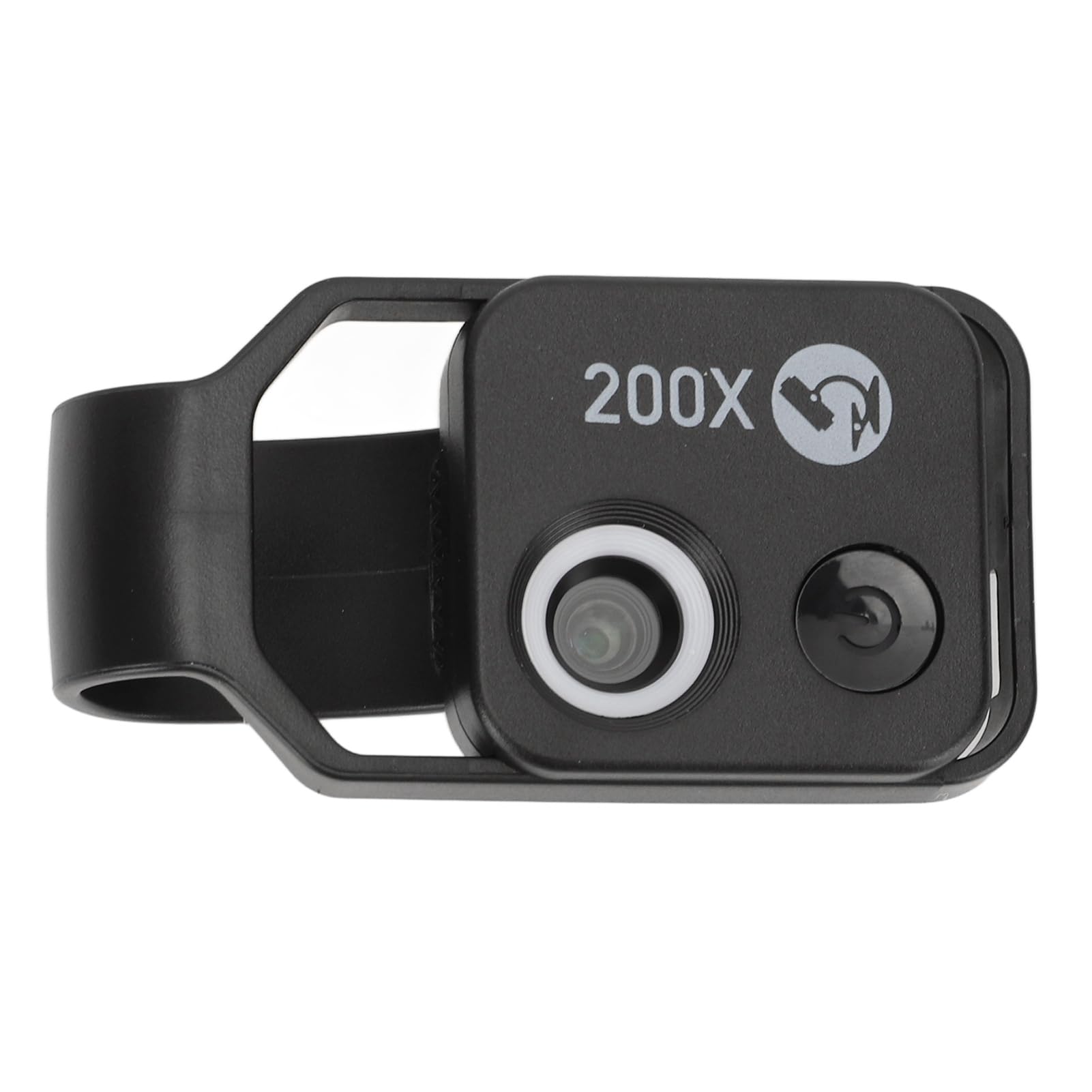 Generic Microscopio per Telefono 200X con Polarizzatore CPL, Luce LED e Design a Clip per Metallo Giada (BLACK)