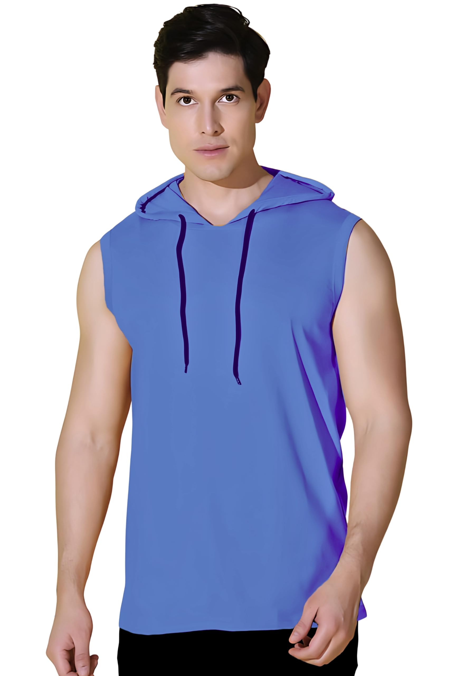 Youth Robe Premium Men’s Cotton Cut Sleeve Hoodie | Gym Wear, Sports & Casual Sleeveless Hooded Sweatshirt | Lightweight Hoodie for Daily & Fitness Wear-image-7