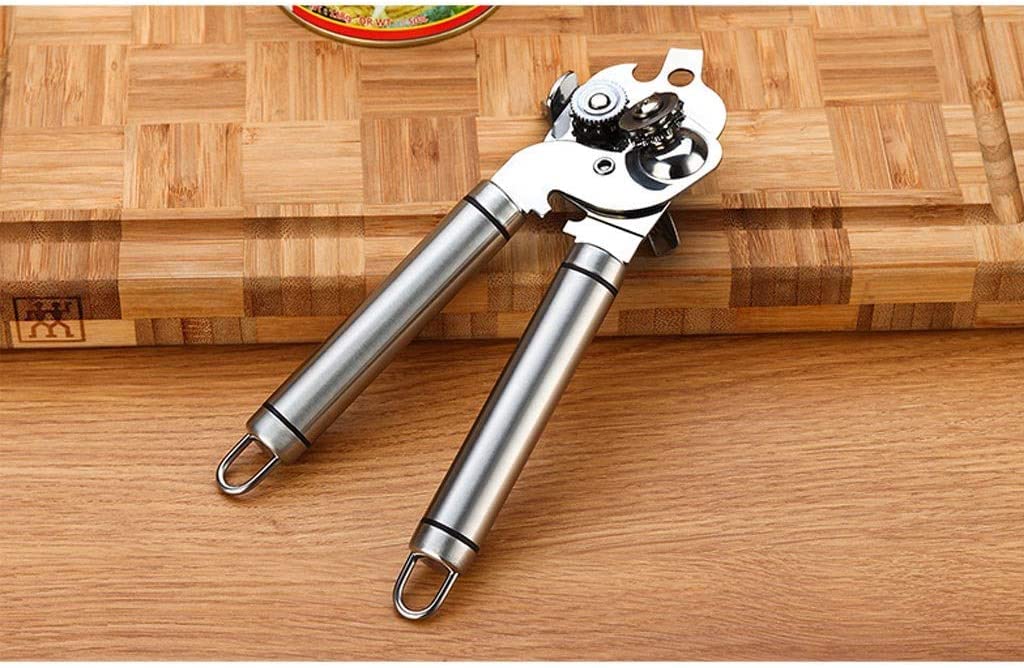 AKAZI Abrelatas Manual, abrebotellas prácticos de Acero Inoxidable, Kit de abrelatas no eléctrico con empuñadura Antideslizante