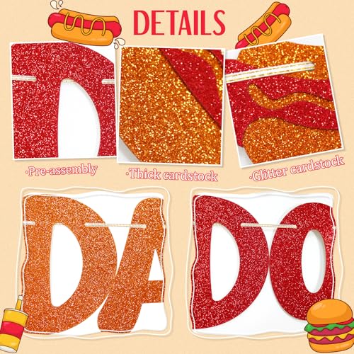 Image of Hot Dog Day Banner, Summer Barbecue Party Decorations | Summer BBQ & Cookout Party Sign, National Hot Dog Day Decorations, Pre-Strung Food Theme Party Decor