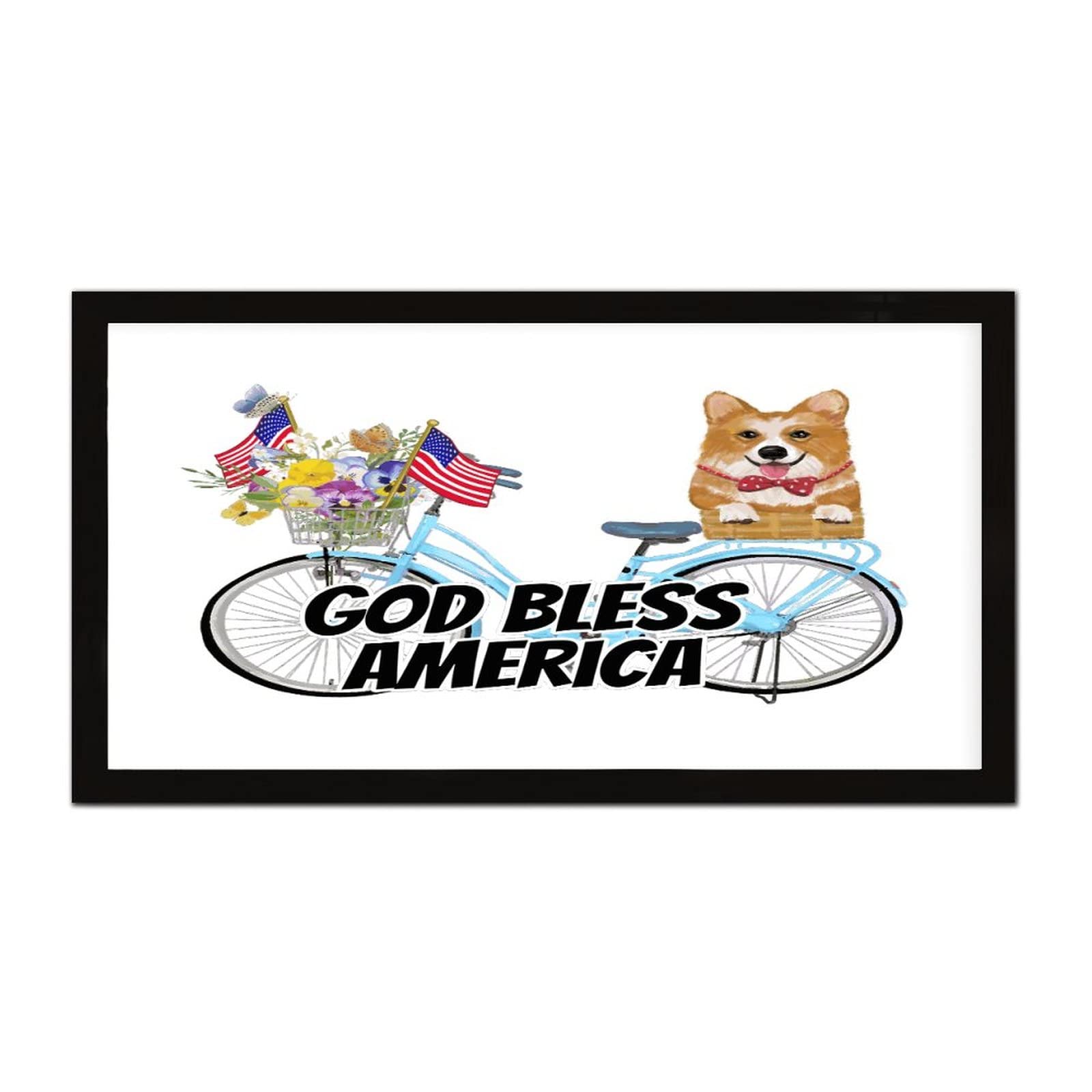 4th of July God Bless America plaque en bois encadrée pour exprimer votre passion du retro