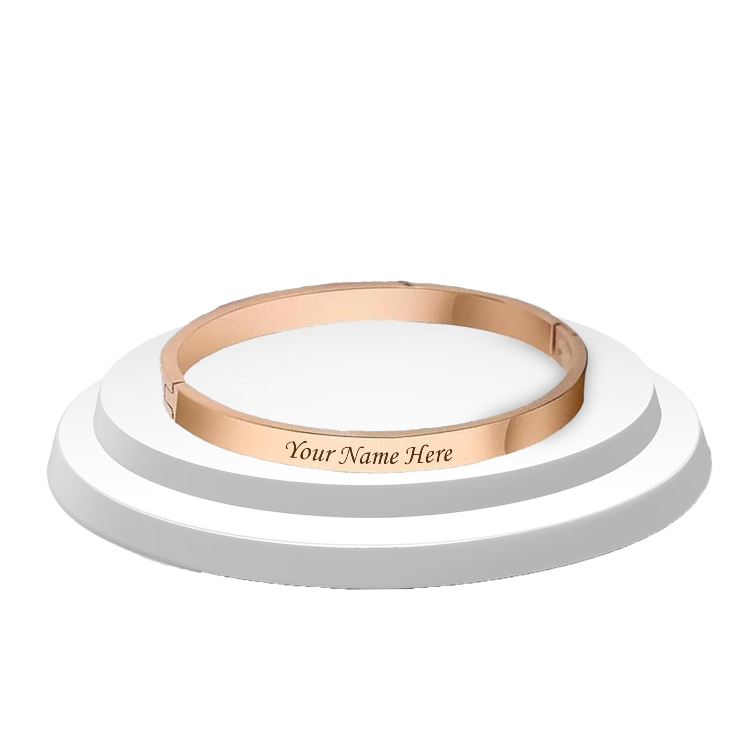 SAVRI Personalized Stainless Steel Lock Kada/Braclet With Your Name Or Small Positive Inspirational Quote Or Message Engraved | Ideal Gift For All Occasions. (Rosegold) For Unisex Adult (B09X9S1GW6) Amazon Price History, Amazon Price Tracker
