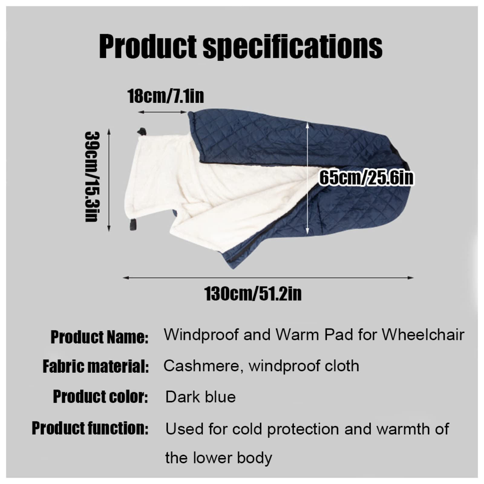 Funda Impermeable para Silla de Ruedas, Manta para Silla de Ruedas, Saco de Invierno para Silla de Ruedas, Funda acogedora con Forro Polar con Cremallera para Pacientes Mayores y piernas DIS