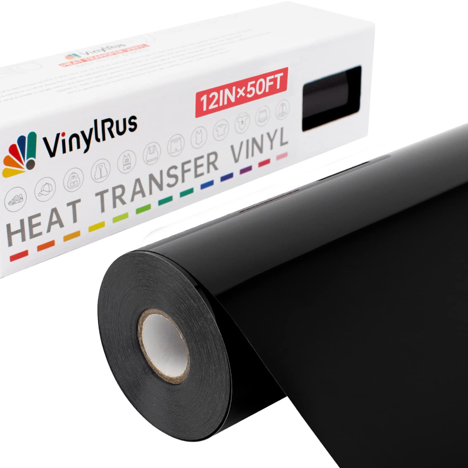 VinylRus Wärmetransfer-Vinyl Rolle 30,5 Cm X 6,1 M – Bügelvinyl Für T-Shirts, Leicht Zu Schneiden