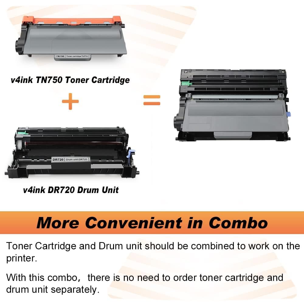 v4ink DR720 - Tamburo compatibile con Brother DR720 DR-720, confezione da 1 (senza toner) | Ricambio per stampante HL-5440D HL-5450DN HL-5470DW HL-6180DW MFC-8510DN MFC-8710DW MFC-8810DW MFC-8910DW MFC-8950DW