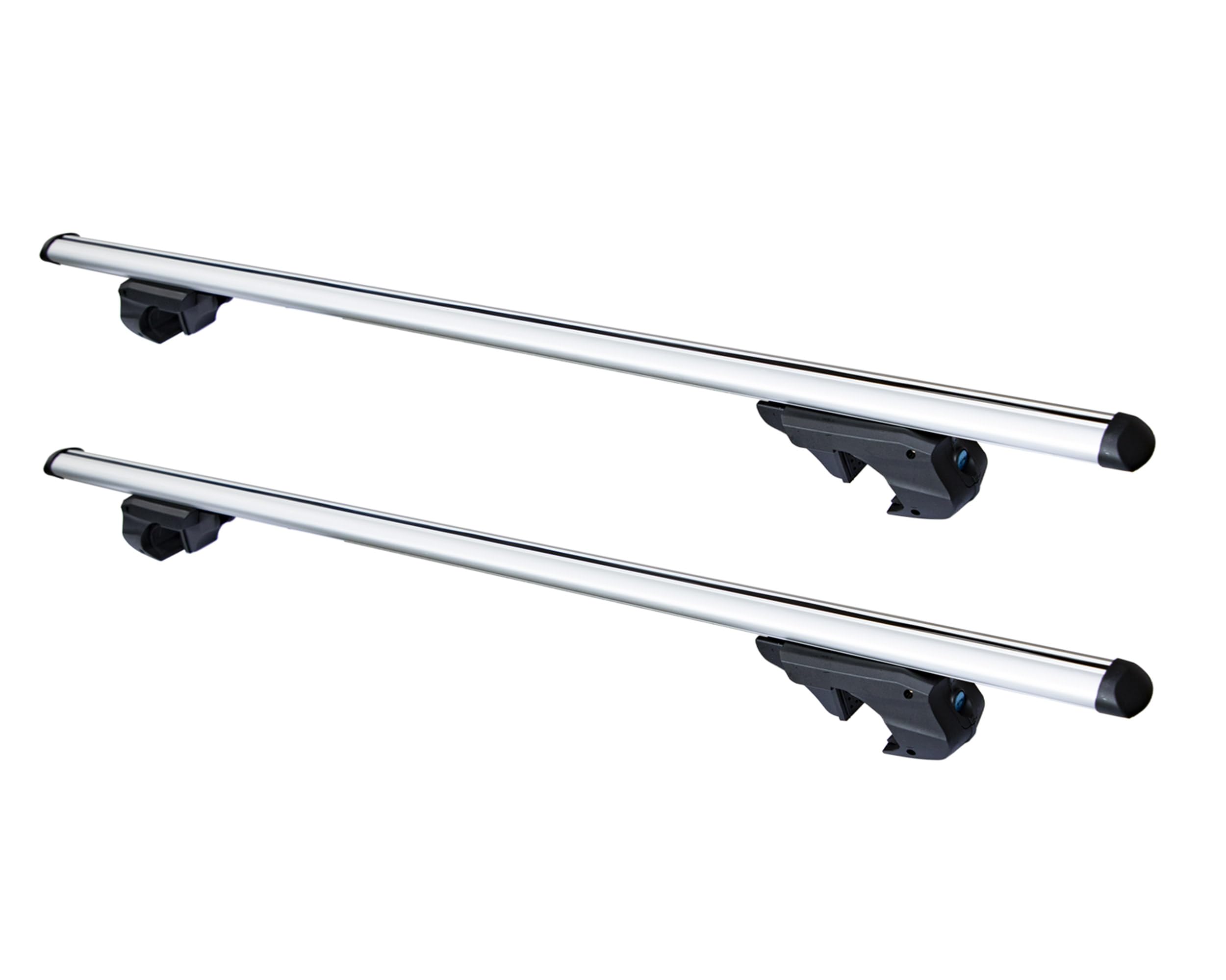 Auto Accessori Lupex - Barre portapacchi portatutto universali da 135 cm per tettuccio auto, con serratura antifurto, per binari rialzati larghezza fino a 120cm - Conf da 2 pezzi, Grigio - 5