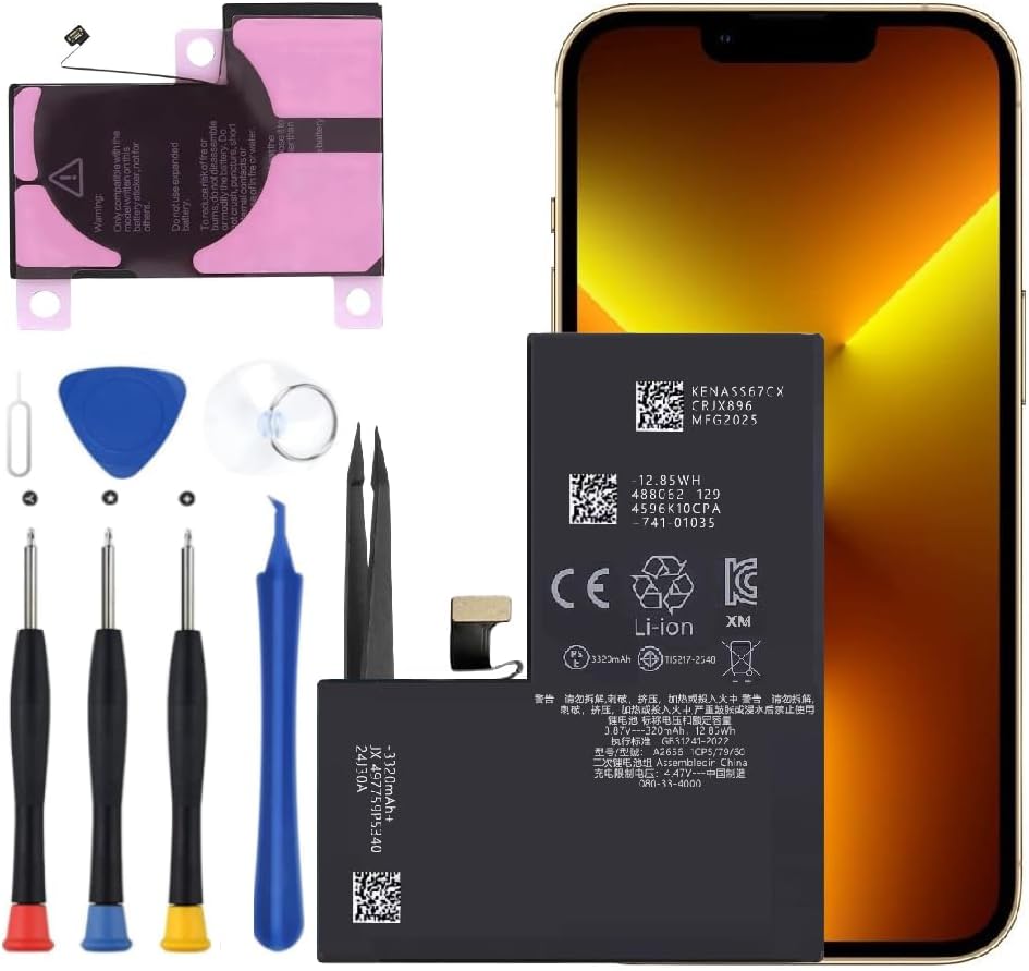 Battery for iPhone 13 Pro, Upgraded New Phone 13 Pro Battery Replacement Compatible with iPhone 13 Pro A2640 A2639 A2638 A2636 A2483 with Professional Repair Tools Kit