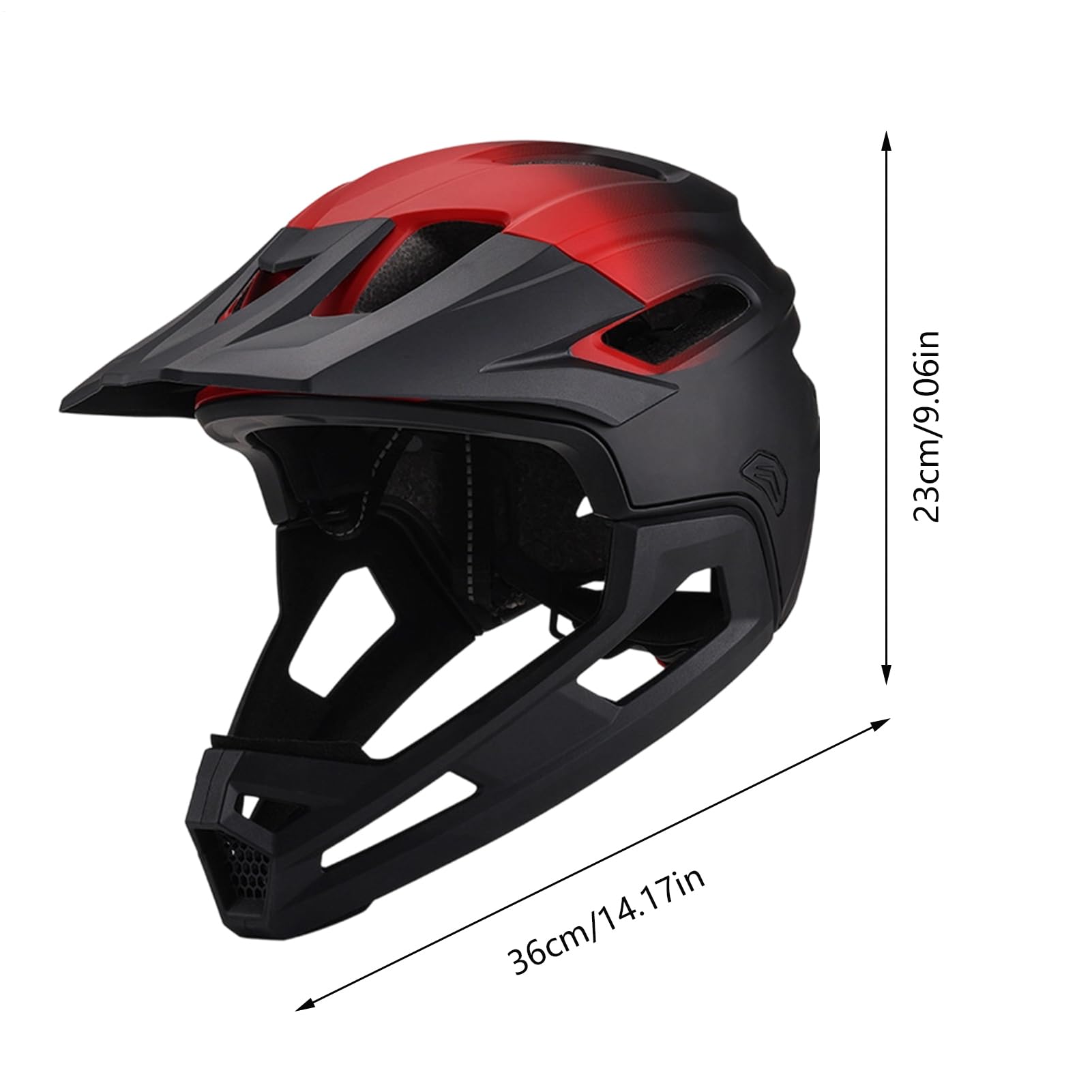 Casco De Bicicleta: Mentonera, Casco Integral | Carcasa Rígida De Ajuste Ajustable, Protector De Barbilla Desmontable, Cara Completa, Estructura Transpirable A Prueba De Golpes | Equipo De Protección