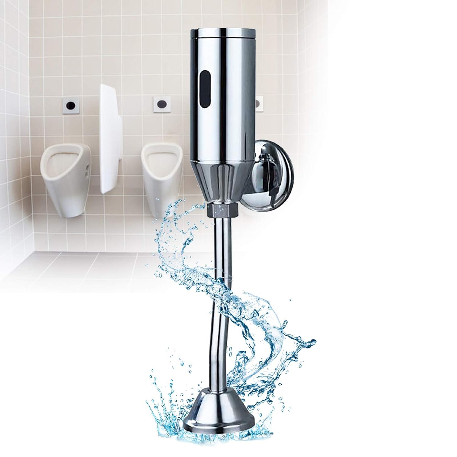 G1/2" Sensor Automático Urinal Lavabo de Presión Montaje en Pared Válvula de Fregadero de Urinal, Sensor Inteligente Regulador de Presión de Urinal, Grifo Infrarrojo Automático Lavabo Urinario Inodoro