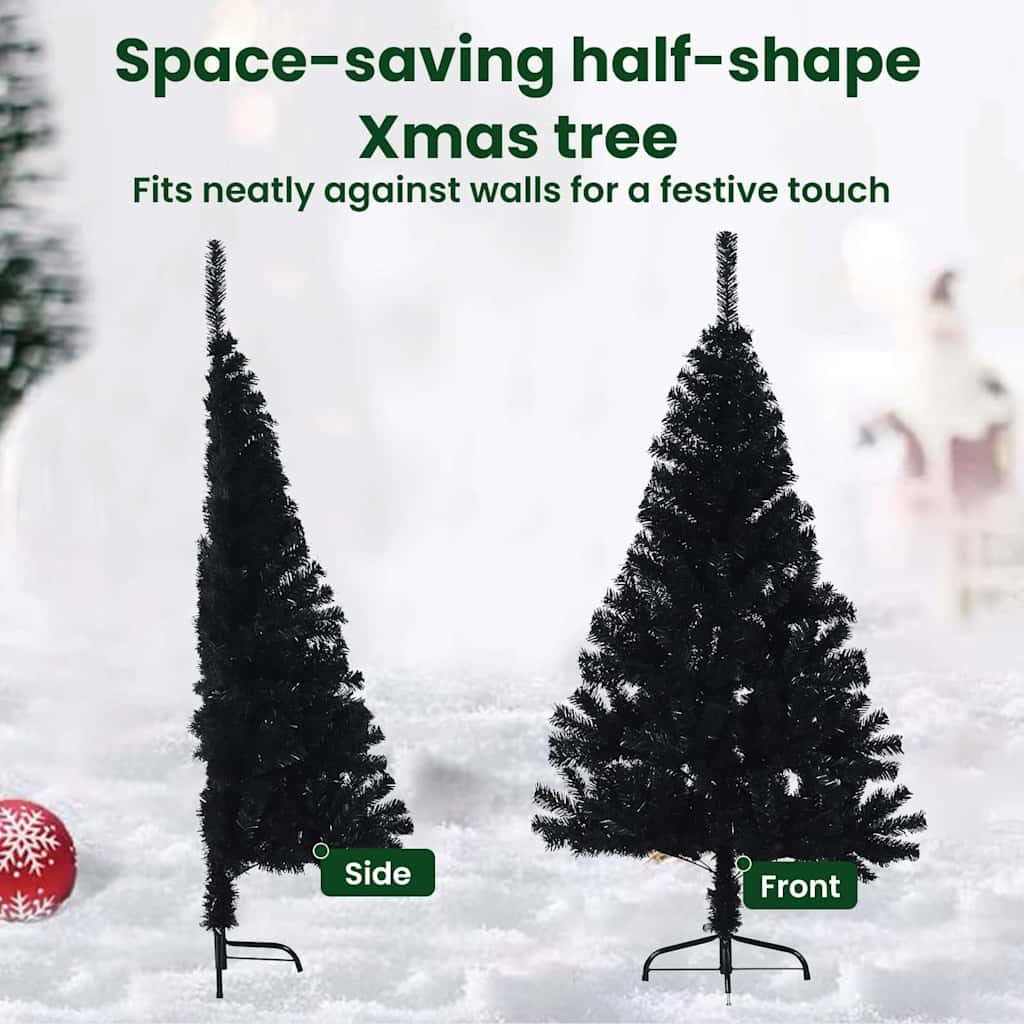 vidaXL Árbol de Navidad Artificial Preiluminado Negro 150 cm PVC