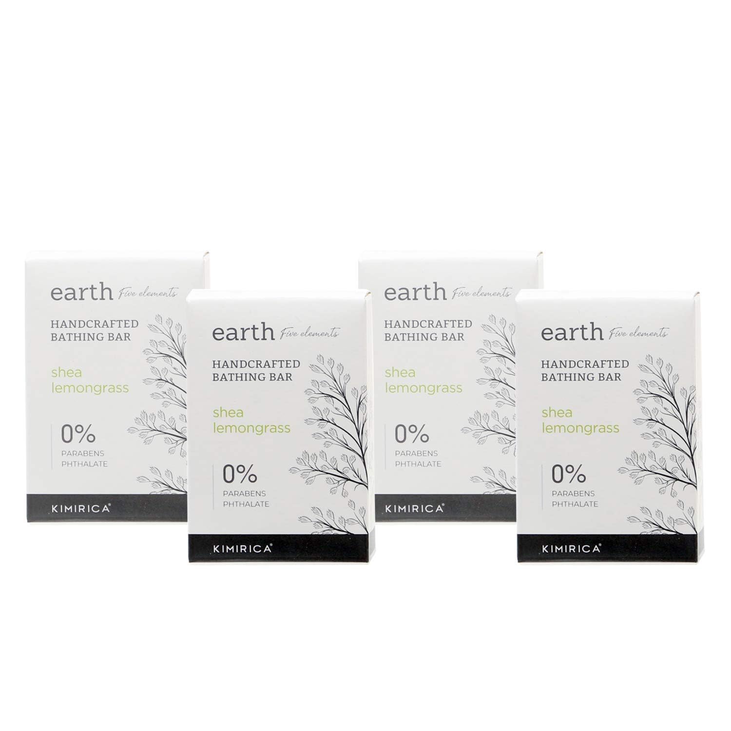 Kimirica Earth Shea Lemongrass Bathing Soap Bar, Handmade, 100% Vegan & Paraben Free, Pack of 4-picture-25