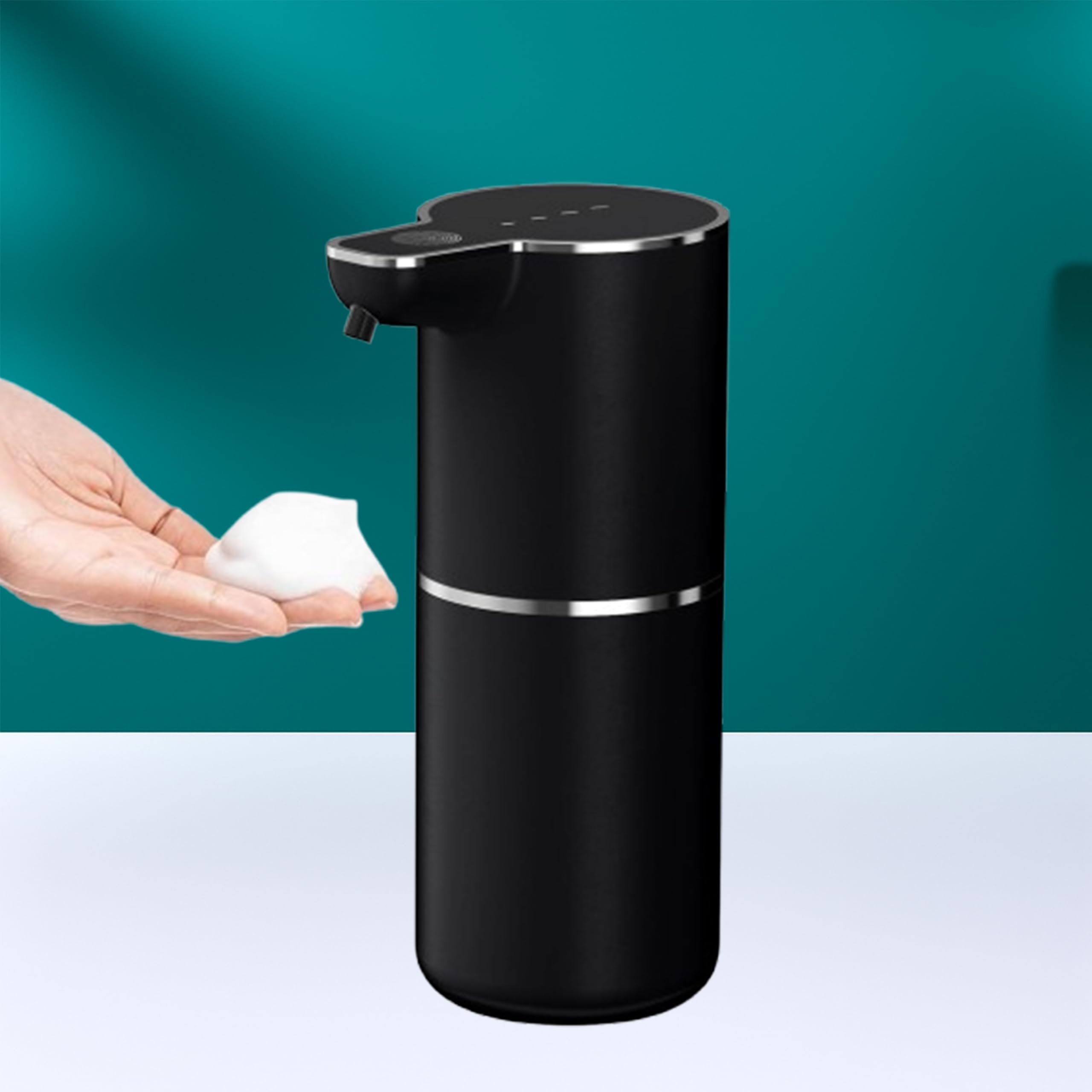 Automatic Soap Dispenser | Sensor Hand Wash Dispenser with 4-Speed Adjustable Foaming Handwash Dispenser | 1200 MAh Battery with Auto-Clean | Touchless for Home Bathroom | Kitchen |Office-image-47