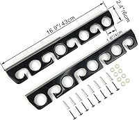 Vista 5 de Homydom Caña de pescar/poste de techo/estante de almacenamiento de pared