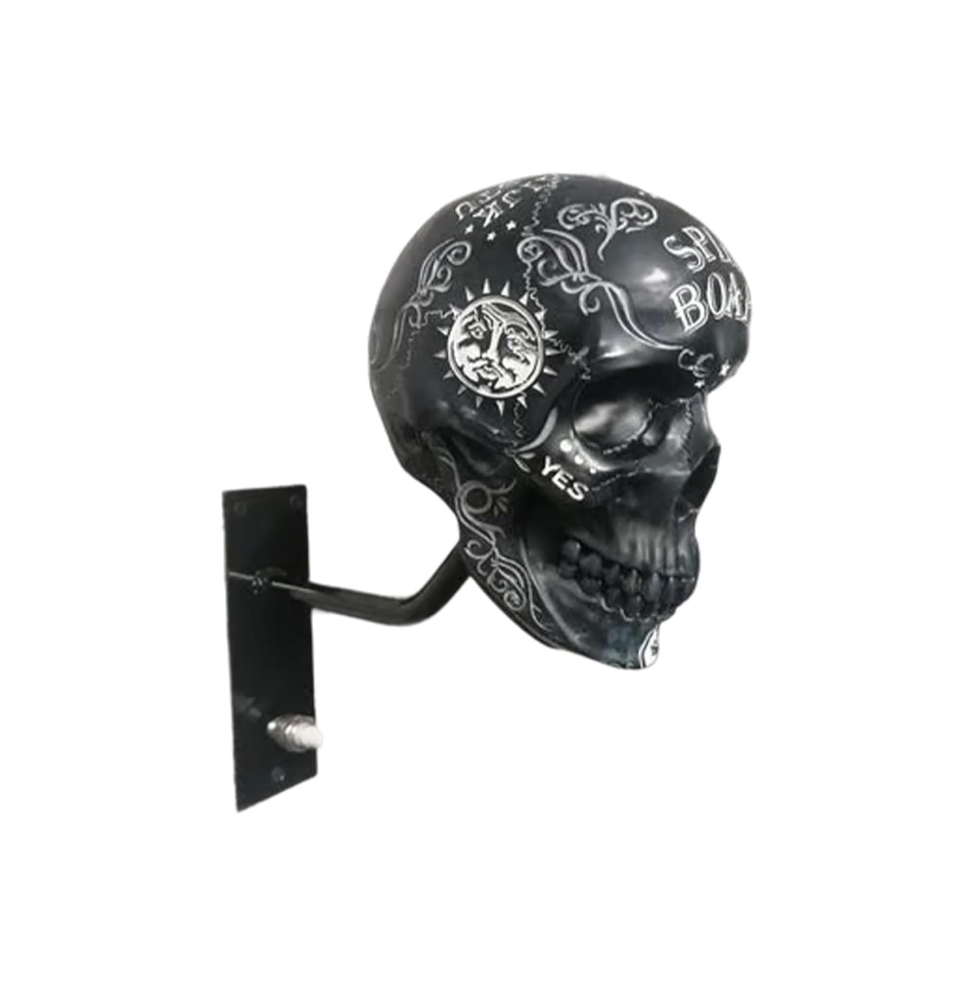 CulinaryTerra Motorcycle Helmet Skull Holder, Wall Mount Helmet Rack, Resin Crafts, Multipurpose Storage for Helmets, Coats, Caps, and Sports Gear(C)