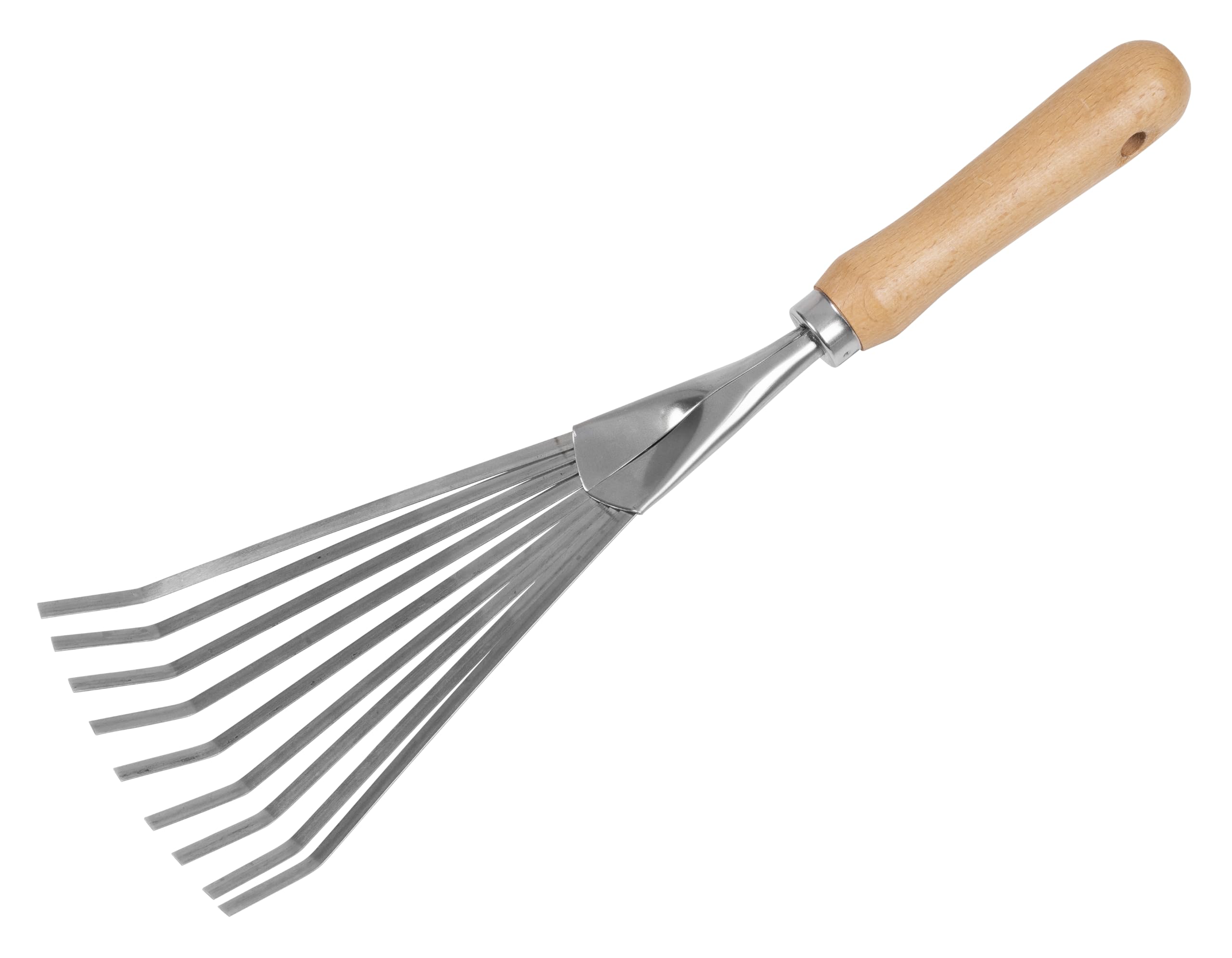 Premier Leaf Hand Rake, Responsibly Sourced & Certified Ash Handle & Stainless Steel Tines - GTWH001