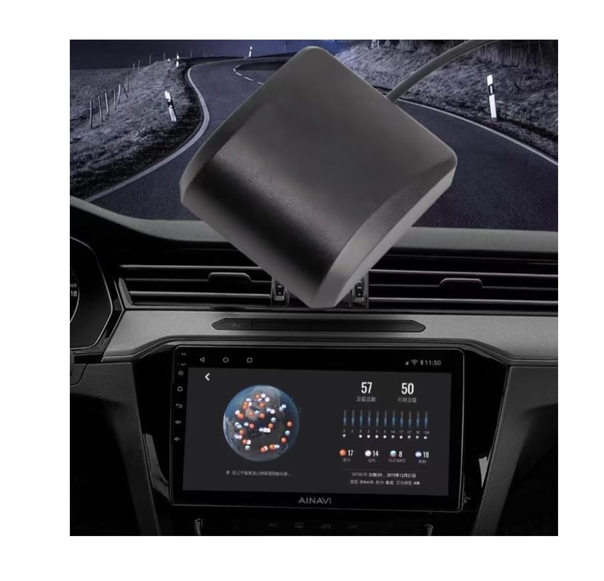 Antenna GPS Attiva per Auto 3 Metri 28dB SMA RG178 Base Magnetica