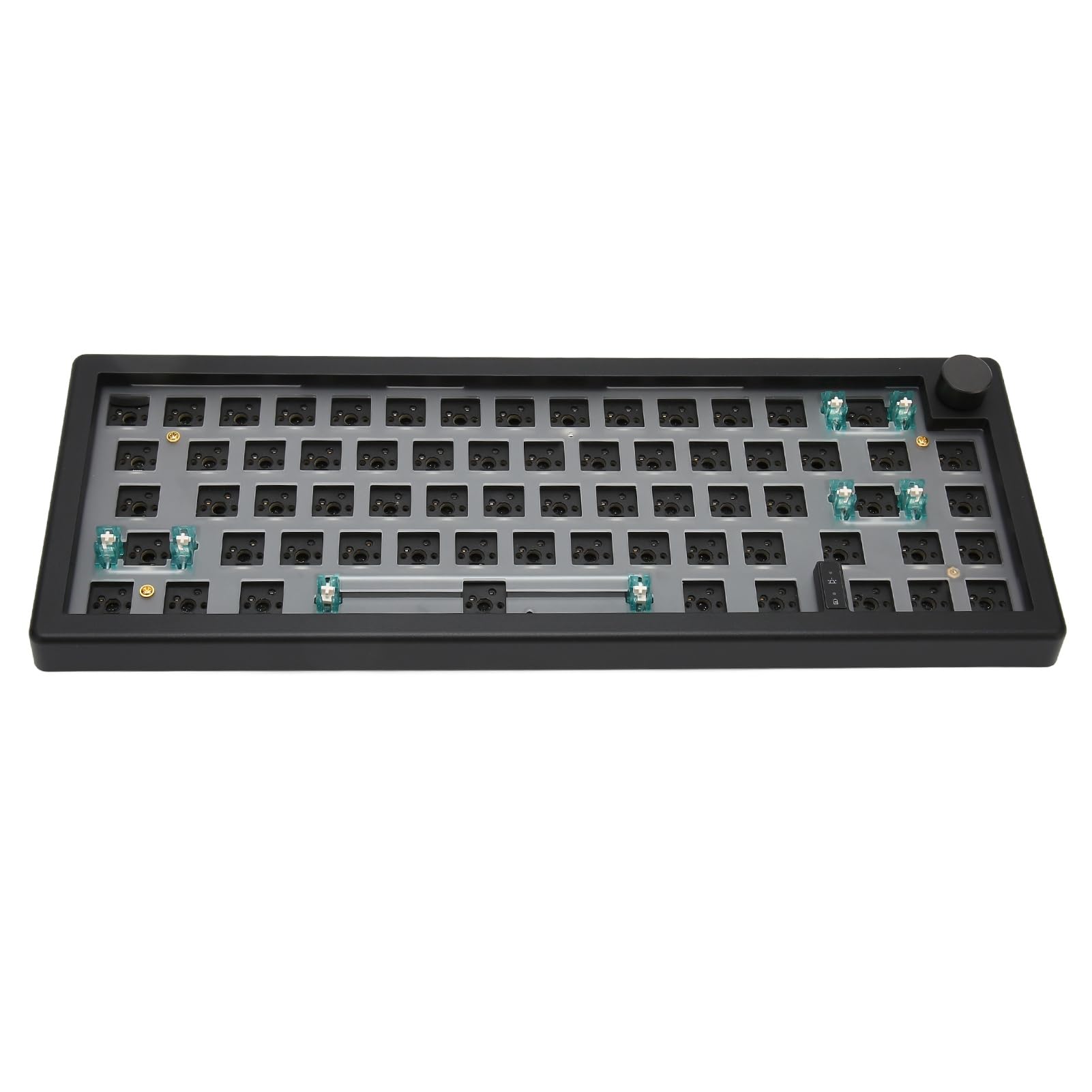 BROLEO Kit de teclado, tres modos de conexión de teclado 5.0, kit de bricolaje, carcasa ABS intercambiable en caliente con perilla para oficina (#2)