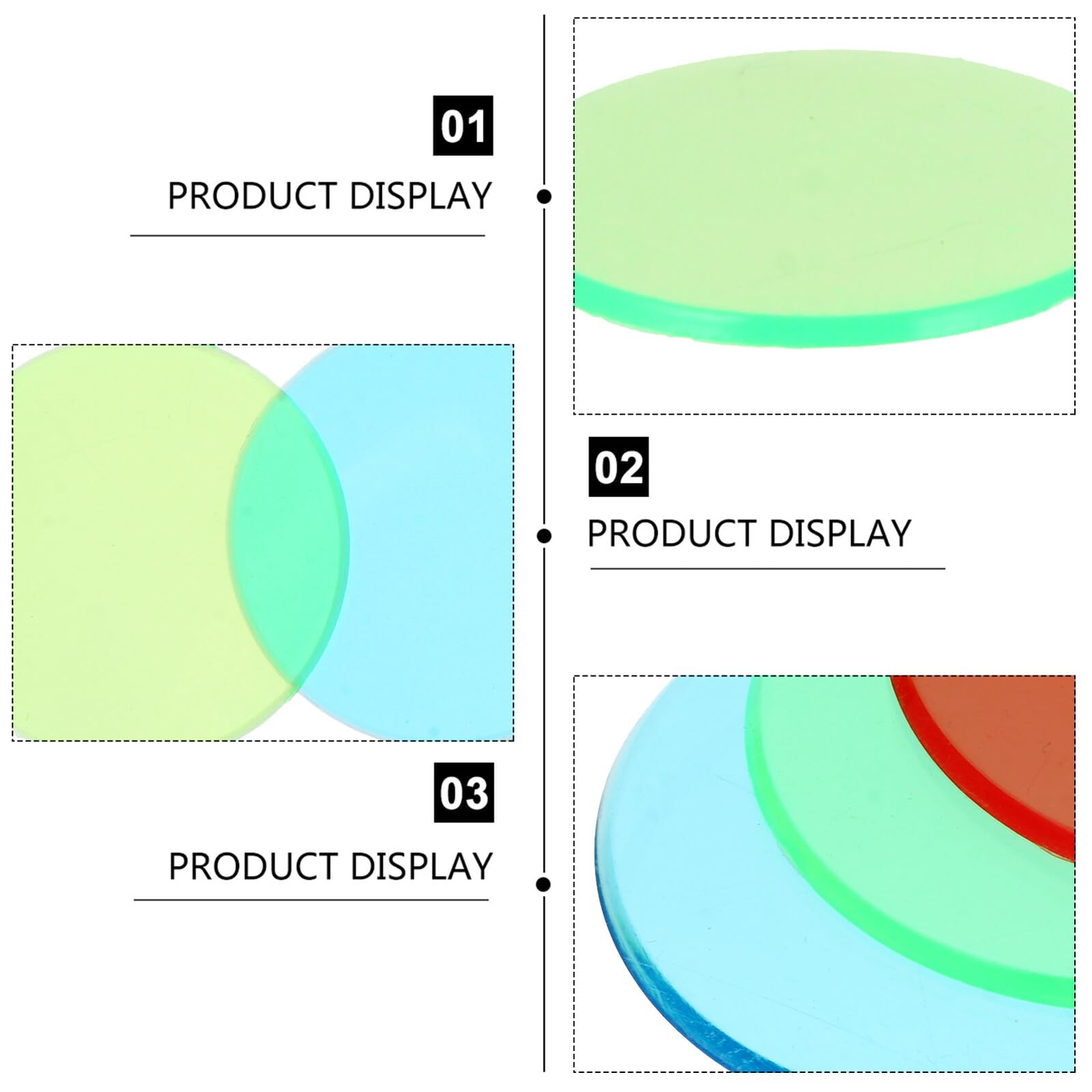 Alipis Filtres de Couleur Puce de Transmission Optique Éducative pour Garçon et Filles en Plastique 6pcs Exploration des Propriétés Lumière et Correction des Couleurs