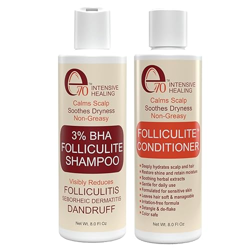 Miniatura 1 de Set de champú y acondicionador, champú salicílico para foliculitis, caspa, cuero cabelludo graso. Sin parabenos  Trata la foliculitis con