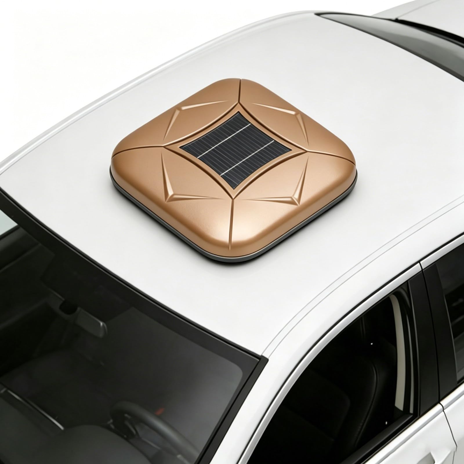 Sunseota Car Cover Solar Charging, Fully Automatic Outdoor Car Cover Portable Sun and Weather Shelter, Intelligent Remote Control Electric Shrinkage Car Window Covers Gold-3XXL