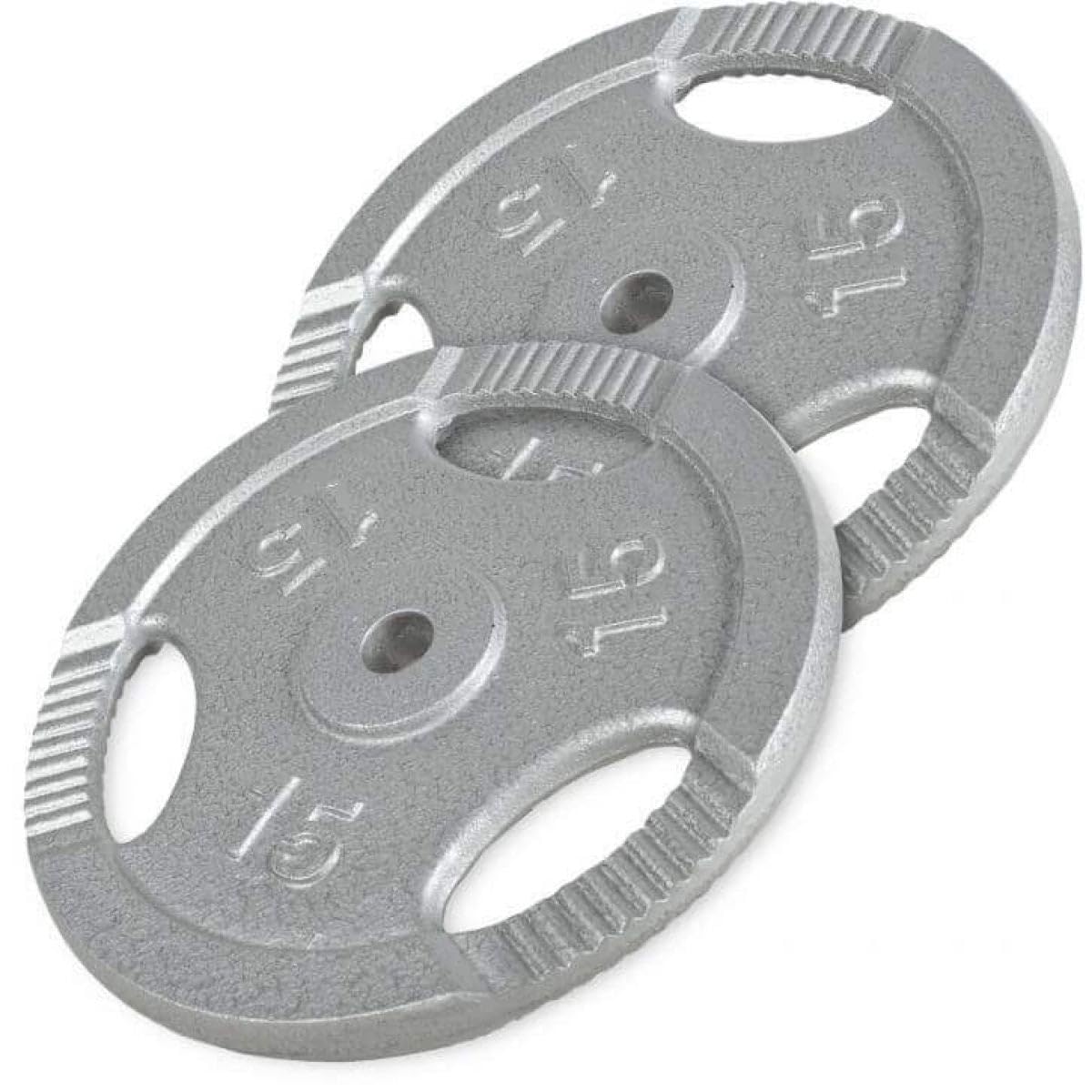 Gorilla Sports® Dischi Pesi - Singolo o Set, Peso 1,25kg - 30kg, in Ghisa, con Impugnatura Tri-Grip, Foro Ø 30mm - Piastre per Bilanciere, Manubri, Disco Palestra, Allenamento, Sollevamento, Fitness