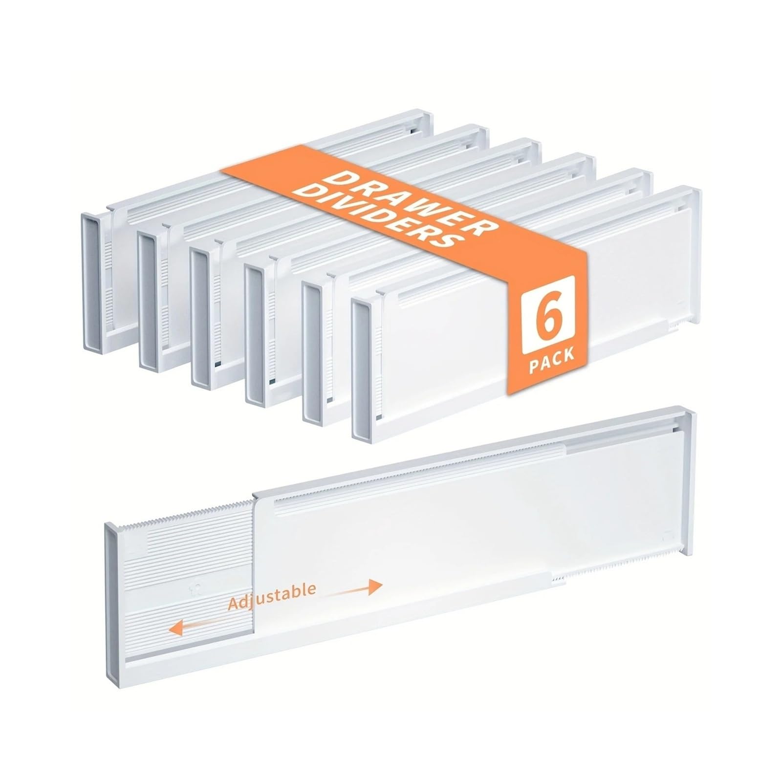 Generico Separadores de cajones Ajustables, separadores Cocina expandibles, tocador for Estante Ropa, 6 uds