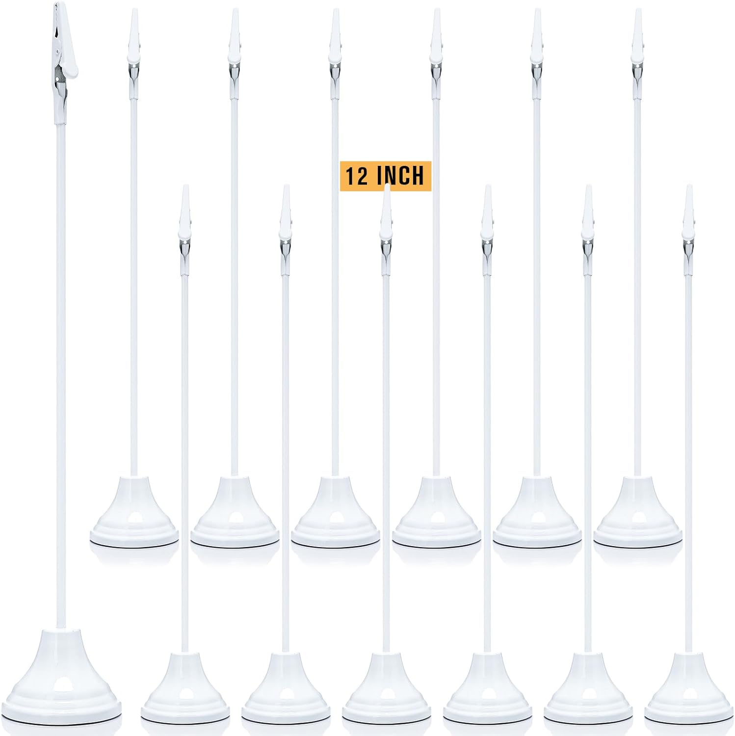 Skyygemm 12 Pcs Table Number Holders 3 Inch Place Card Holder with Alligator Clip Metal Table Card Holders Table Number Stands Table Sign Holders for Photos, Food Signs, Birthdays, Weddings (Gold)