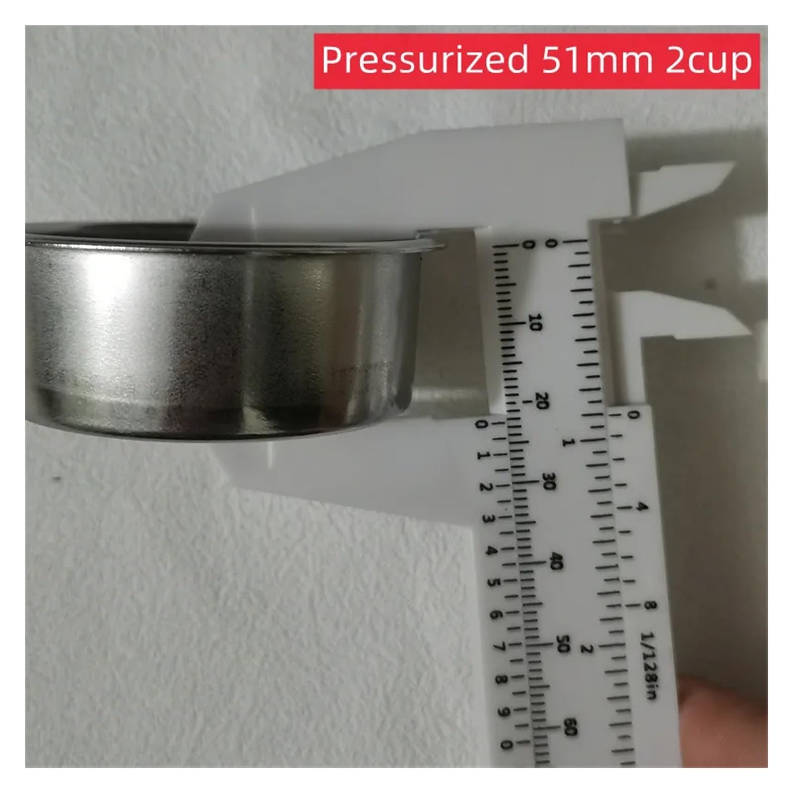 Filtro de café, Filtro de café presurizado de 1 orificio de 51 mm for una o dos tazas de espresso de acero(Pressurized 2cup)