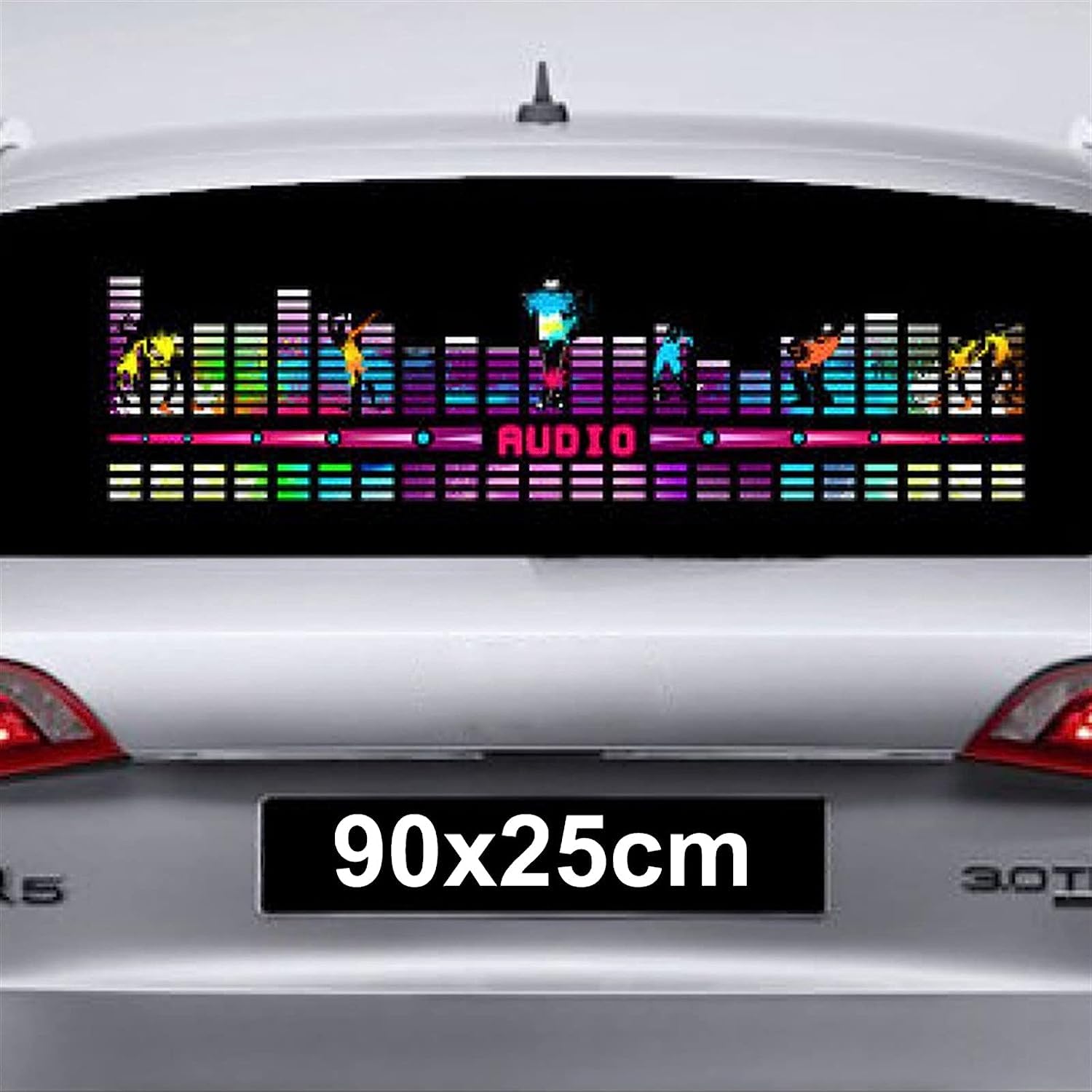Car Music Rhythm Lights Taśma LED, LED Lights Car Sticker, LED Lights Glow Strip, Equalizer Zapachowe światła 90x25cm