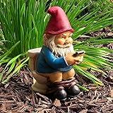 Toilet Gnomes Statues, 15cm/5.9inch Resin Pooping Gnome Figurines, Funny Garden Landscape Decorative Naughty Dwarf Ornament for Garden Yard Lawn Decoration