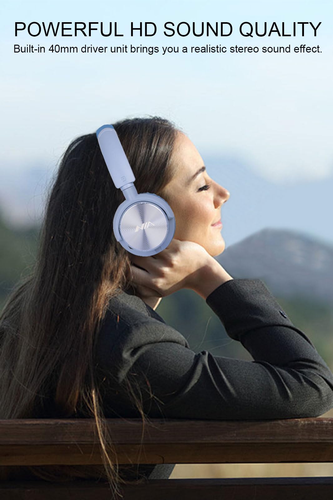 XuanGui Wireless On Ear Headphones, Hi-Fi Stereo Sound Bluetooth Headphones, 12H Playtime, Bluetooth 5.3 - Image 2