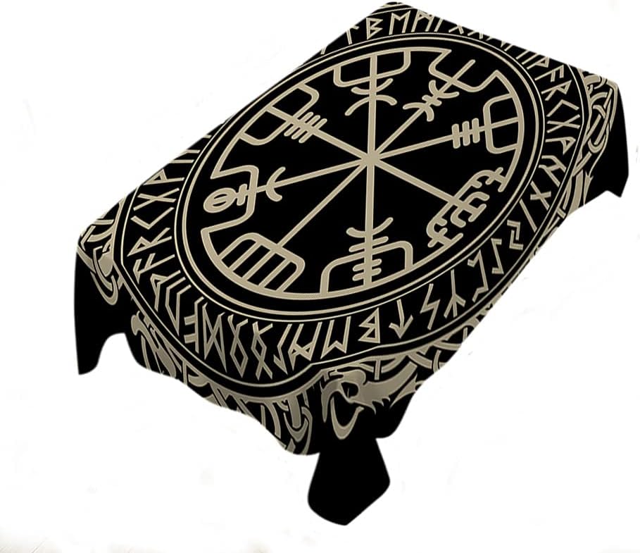 WONDERTIFY Viking Tablecloth Magical Runic Compass Vegvisir Norse Runes Dragons