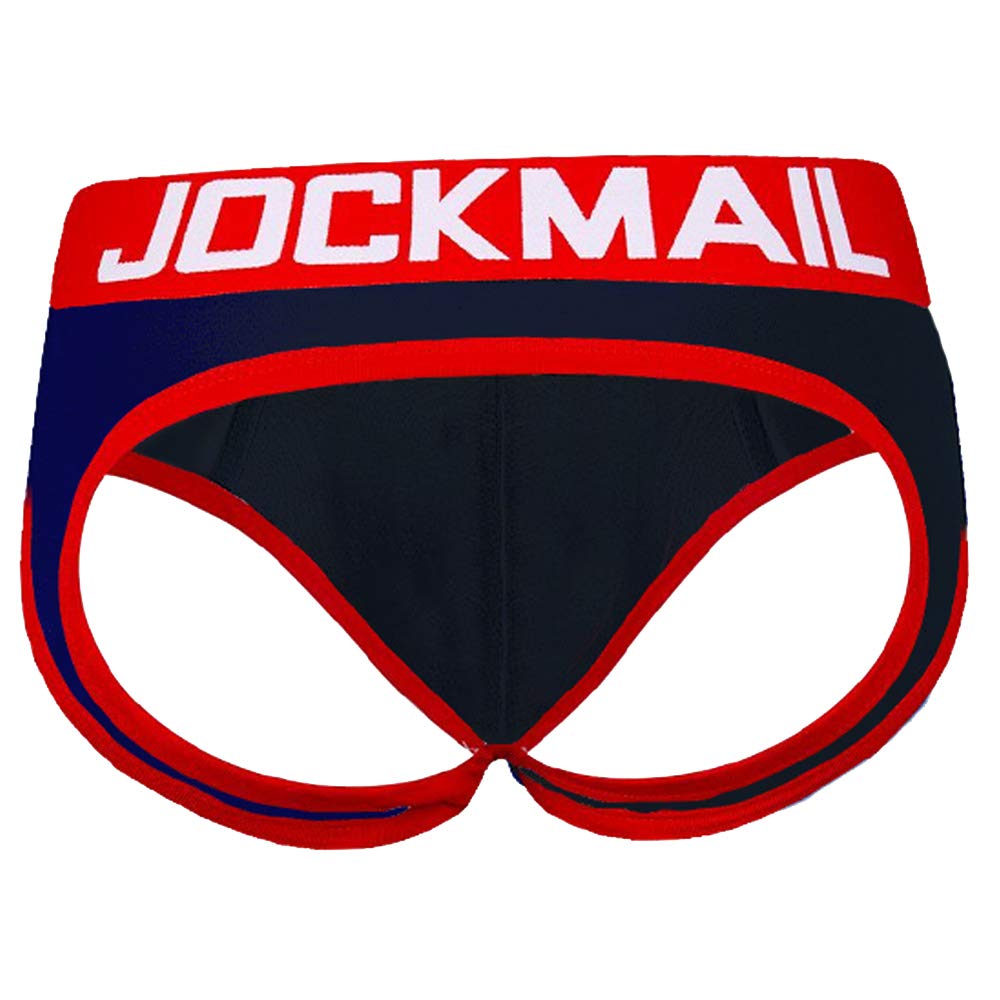 Męskie spodnie Jock Strap Jockstrap Push Up czerwono-niebieskie