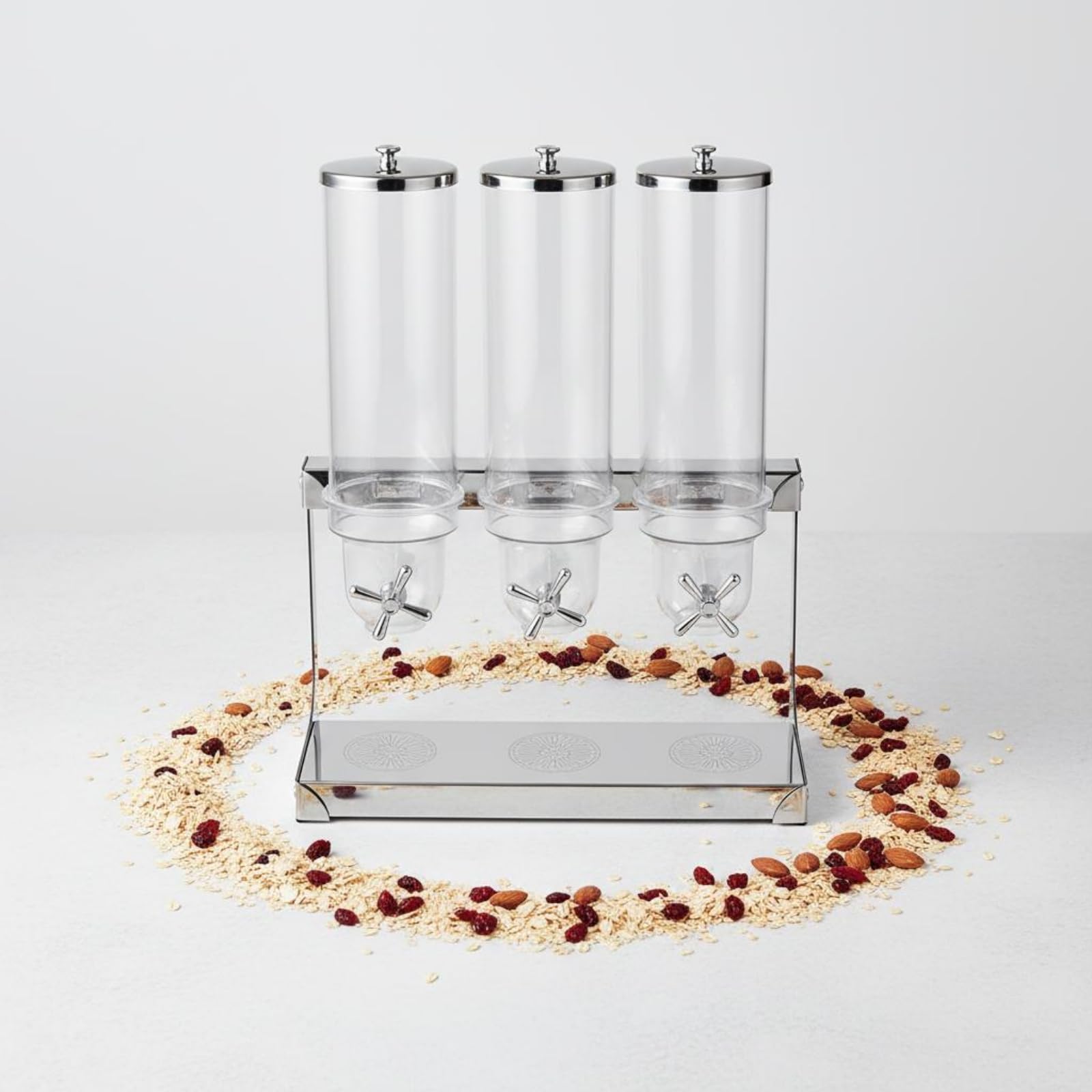 Máquina Dispensadora Cereales Tapa Sellada Dispensador Granos Cuerpo Transparente Dosificador Giratorio Grano para Bufé, Restaurante, Hotel