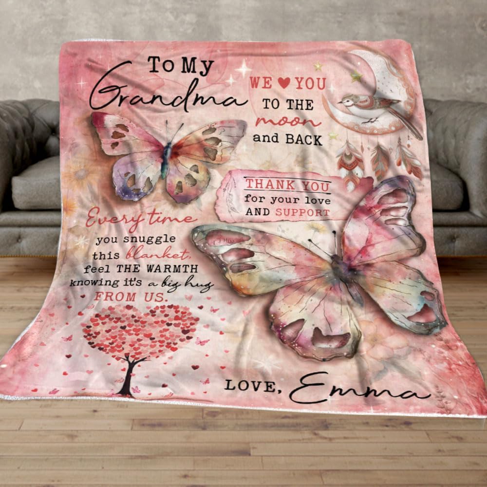Custom Blanket Grandma, Grandma Personalized Blanket, Grandma Blankets From Grandchildren, Blanket For Grandma Gifts, Grandma Christmas Blanket, Best Grandma Ever Blanket, To My Grandma Blanket 4