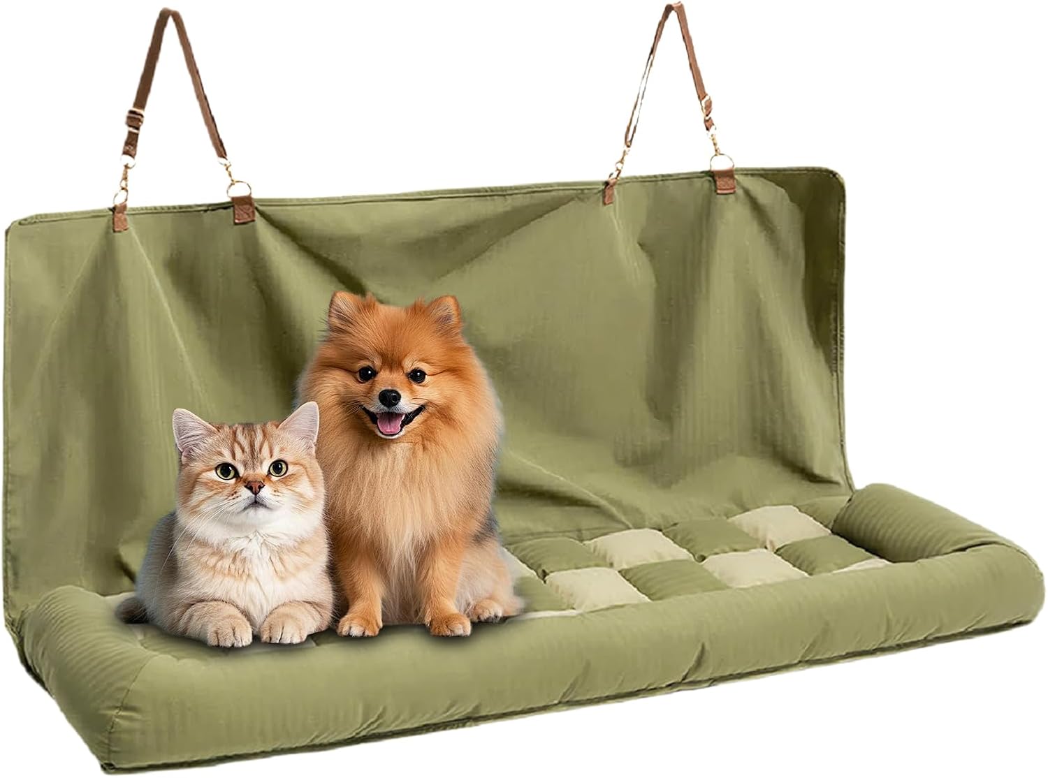 犬用 バックシート シートカバー,折りたたみ式 子犬用 自動車 バックシート クッションパッド | カー バックシート ドッグクッシ