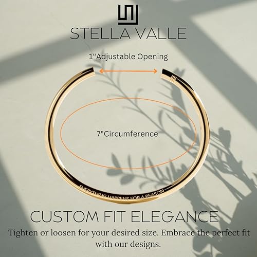 Miniatura 2 de Stella Valle Woman Warrior Cuff Bracelet Gift Set 18K Gold & Rhodium Plated Inspirational Bracelets for Women Adjustable Band Bracelet Gift for