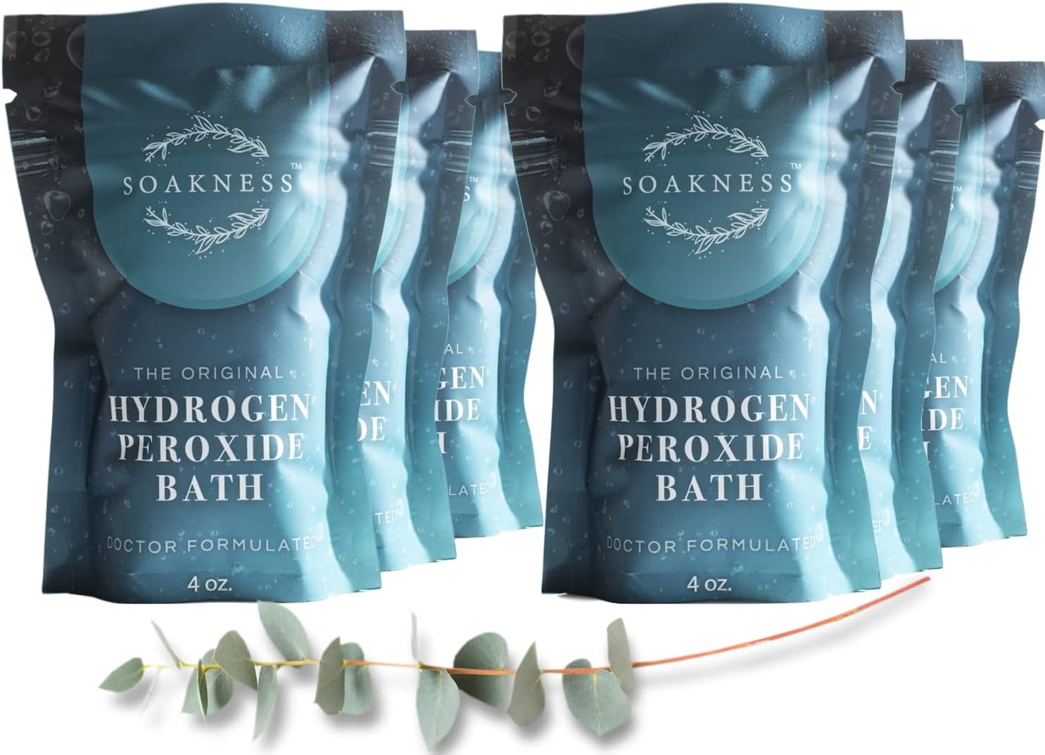 Hydrogen Peroxide Bath Epsom Salts for Soaking Dead Sea Salt, Clay, Eucalyptus, Colloidal