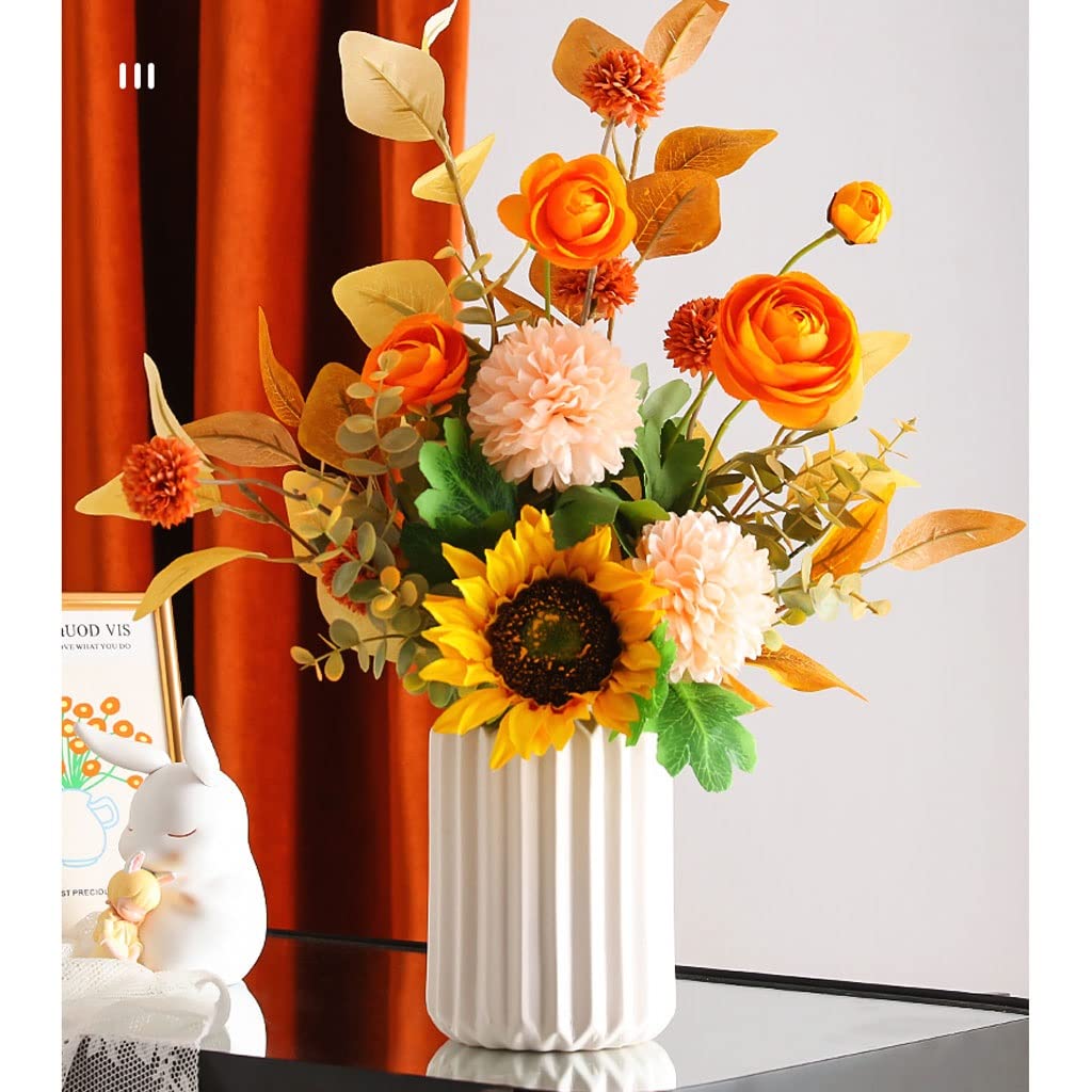 Künstliche Blumen Seide Tuch Künstliche Blumen mit Keramikvase Bouquet Set for Home Hochzeit Weihnachten Geschenk Dekor Seide Gefälschte Blume Künstliche Blumen wie Echt (Color : B)