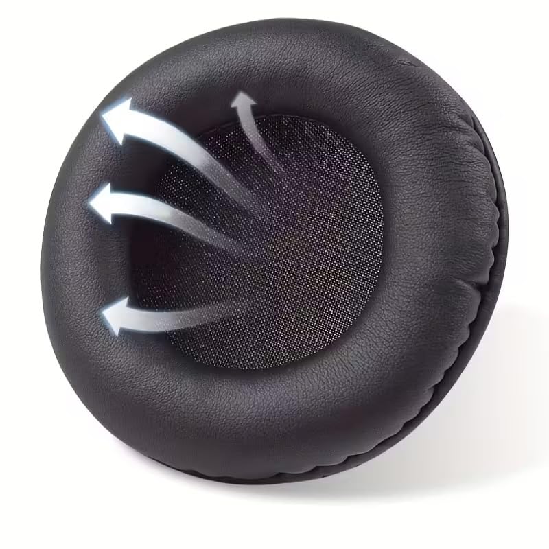 Image of Replacement Earpads for Boat Rockerz 450 /450 Pro /Sony WH-XB700 Headphones | 80mm Soft Memory Foam Cushions with Protein Leather - Black (1 Pair)