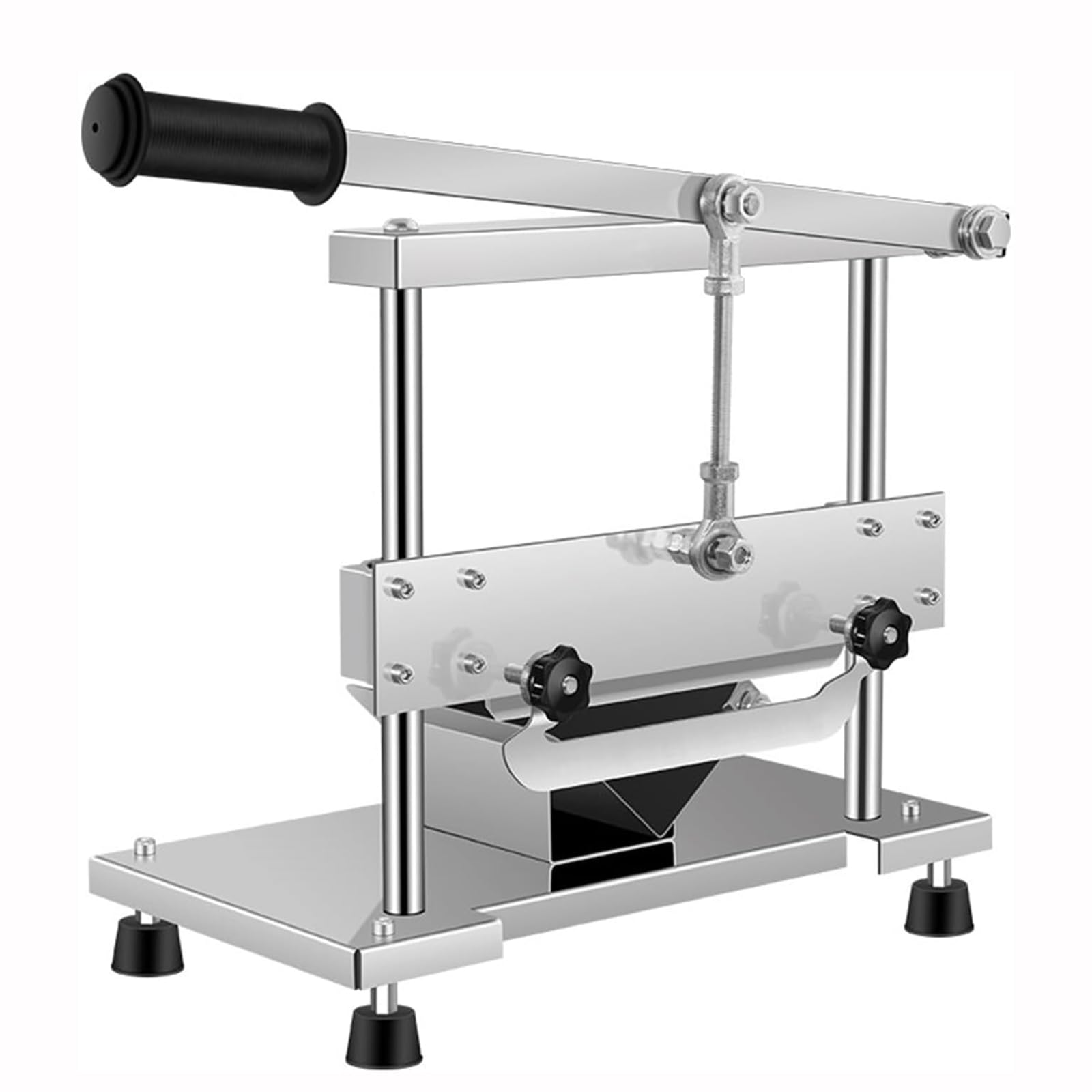 YXZQLOZ Manual meat slicer/vegetable slicer, made of stainless steel, with adjustable thickness and a 200mm blade length. Suitable for home use, it can slice beef, lamb, and cheese.