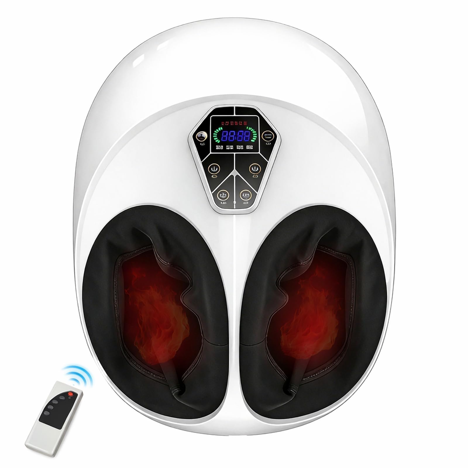 Elektrisches Fußmassagegerät mit Wärme, Luftdruck und Rollenmassage, Shiatsu Massagegerät für Füße mit Fernbedienung, LCD und Timer, für Schuhgrößen 33–47, Geschenke für Frauen Männer