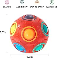 Vista 2 de Vdealen Bola mágica de rompecabezas de arcoíris, bola antiestrés, rompecabezas de cerebro, juguete para la ansiedad, fiesta de cumpleaños, Pascua