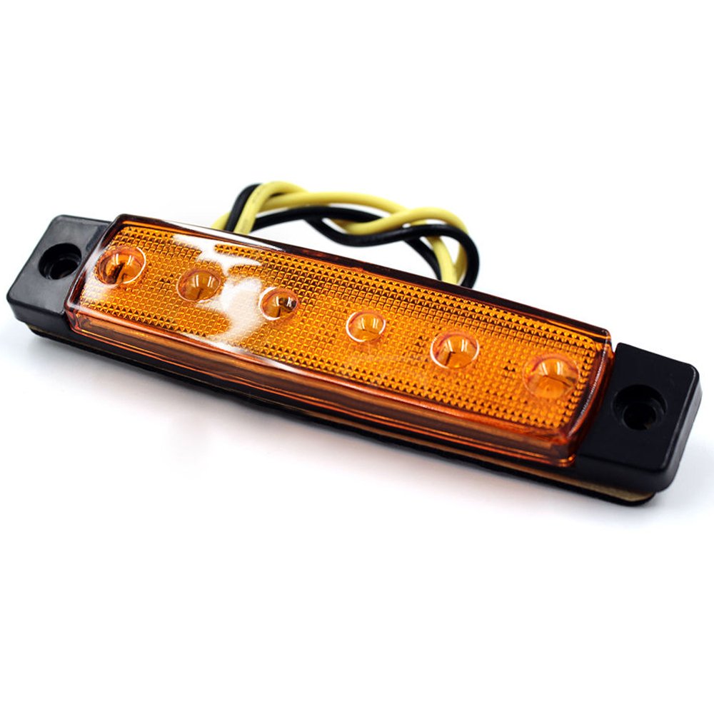 4 Pezzi Fari Laterali A LED Giallo Ambra 12/24V IP65 – Universali Per Camion, Rimorchio, Van, Camper, Barca – Dimensioni 66x28 Mm