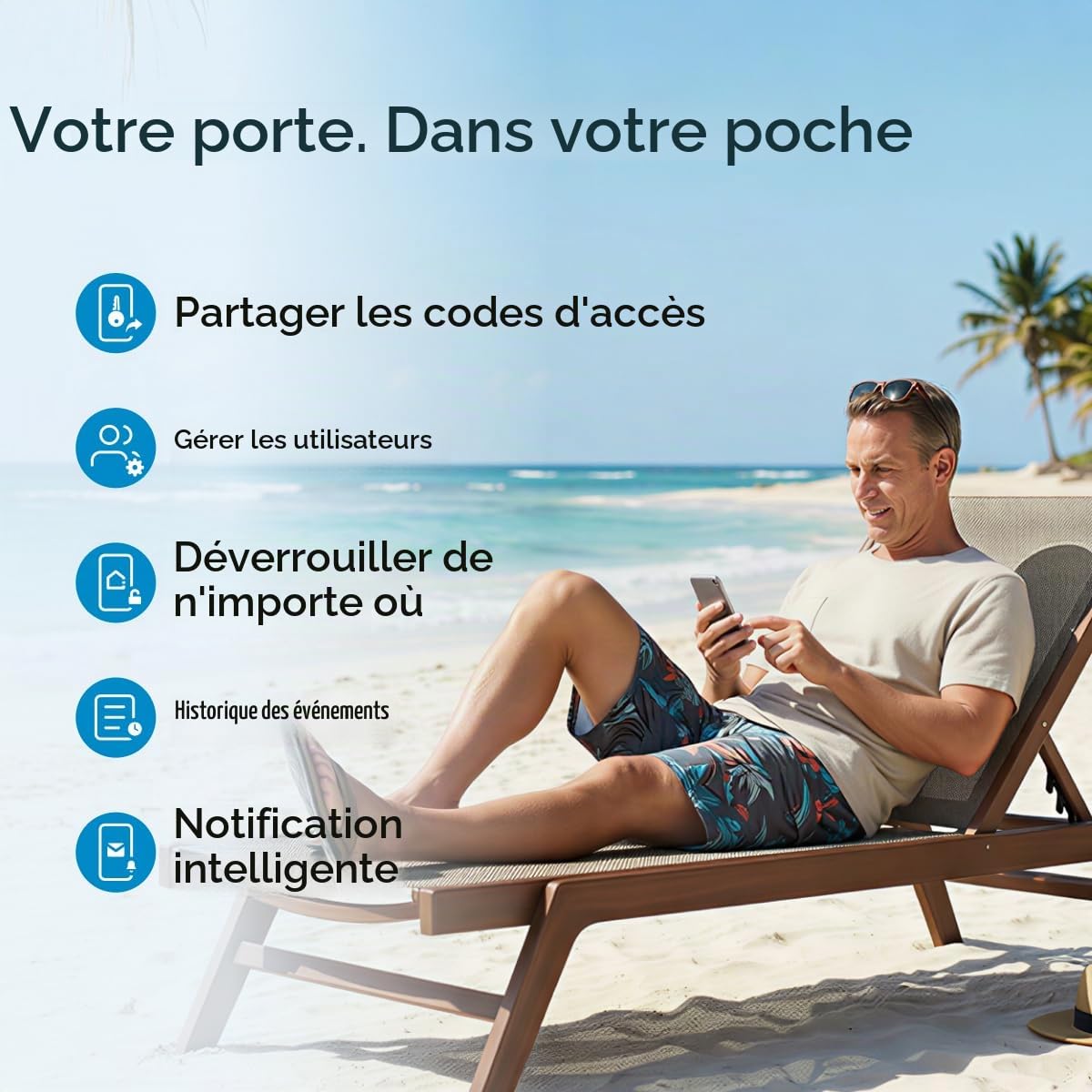 ULTRALOQ Serrure Intelligente WiFi U-Bolt, Verrouillage Sans Clé, Compatible Alexa, Google Assistant, Smartthings, IFTTT, Noir