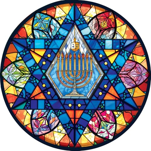 Springbok Star of David Puzzle Redondo de 500 Piezas para Adultos | Rompecabezas Hannukah con Piezas de Corte Único, Hecho en USA, Materiales Ecológicos con Estrella de David en Vidrio Templado miniatura 1