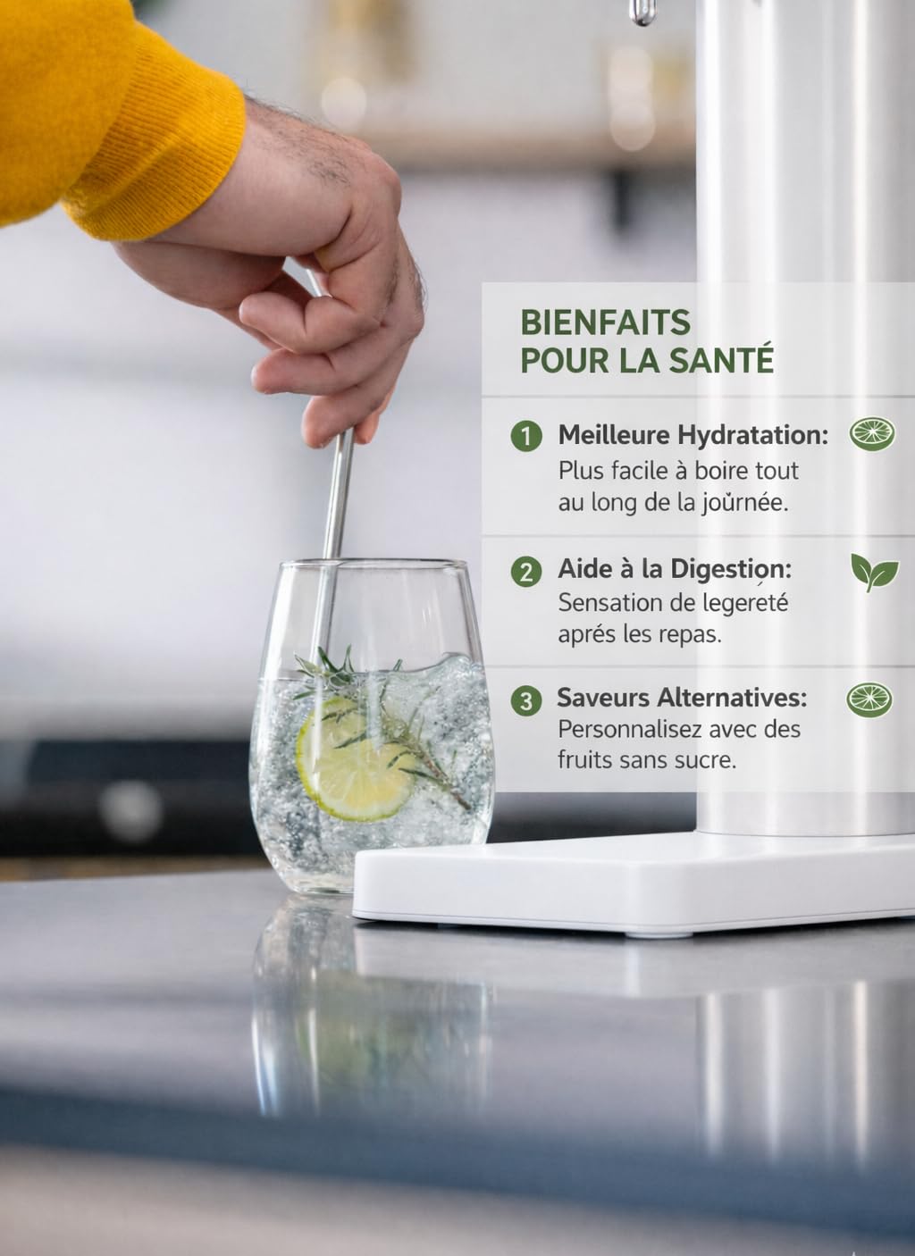 Machine à Eau gazeuse Fizz Club H2O Blanc Mat – Gazéificateur Manuel Sans Électricité